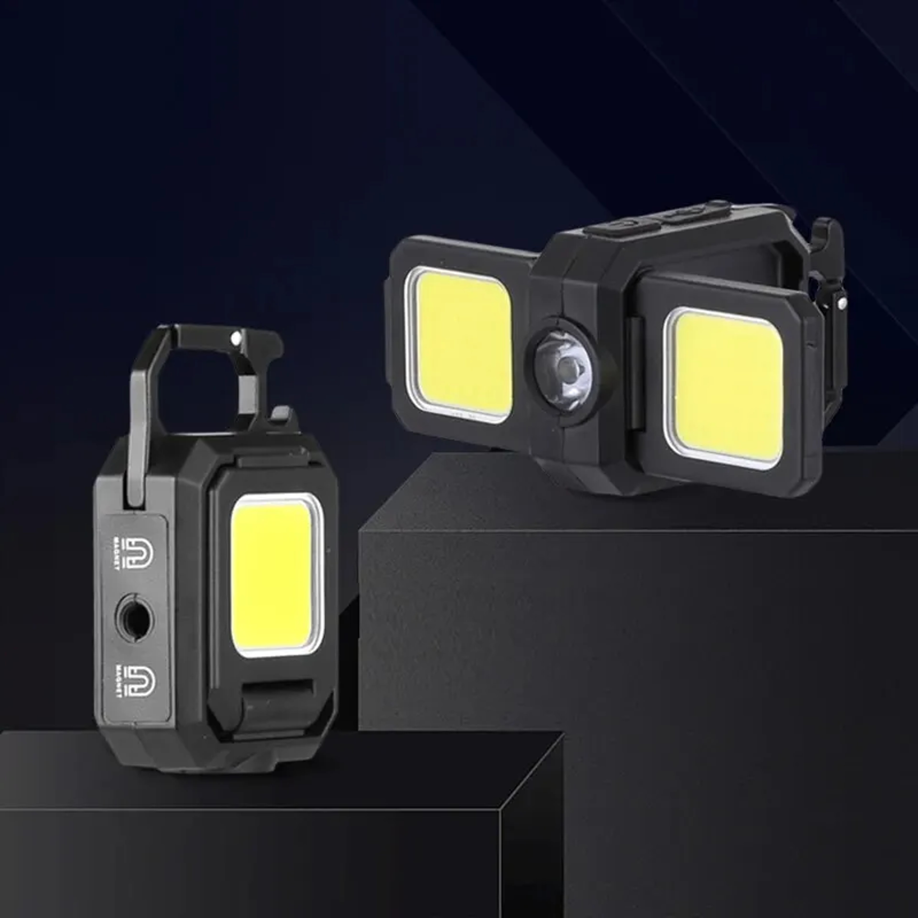 Portable LED Keychain Work Light, Rechargeable, Dual Light Source, High Lumens for Camping, Hiking, Running – view 1