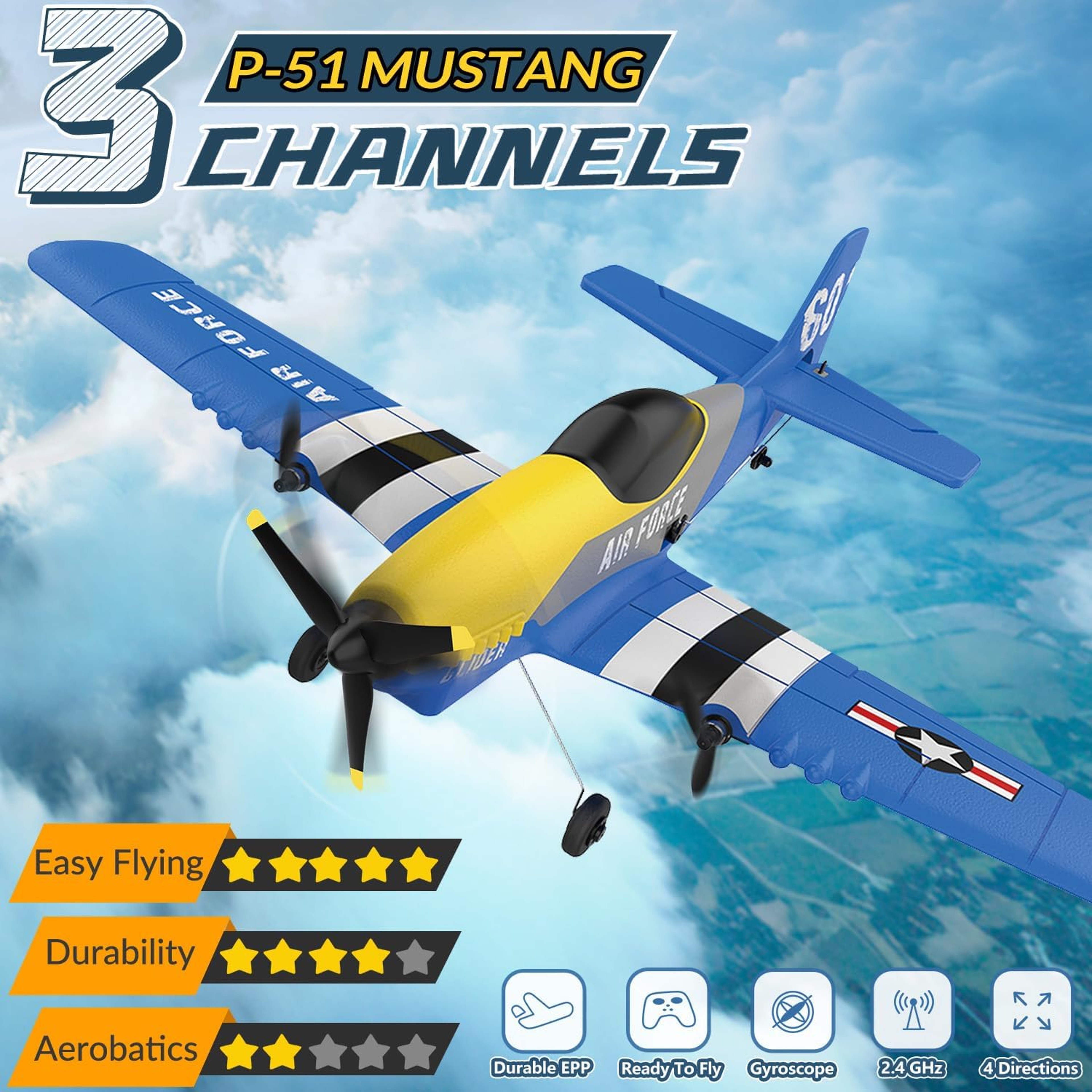 RC Plane 24G Foam Remote Control Fighter Glider Warbird Airplane Toys 1