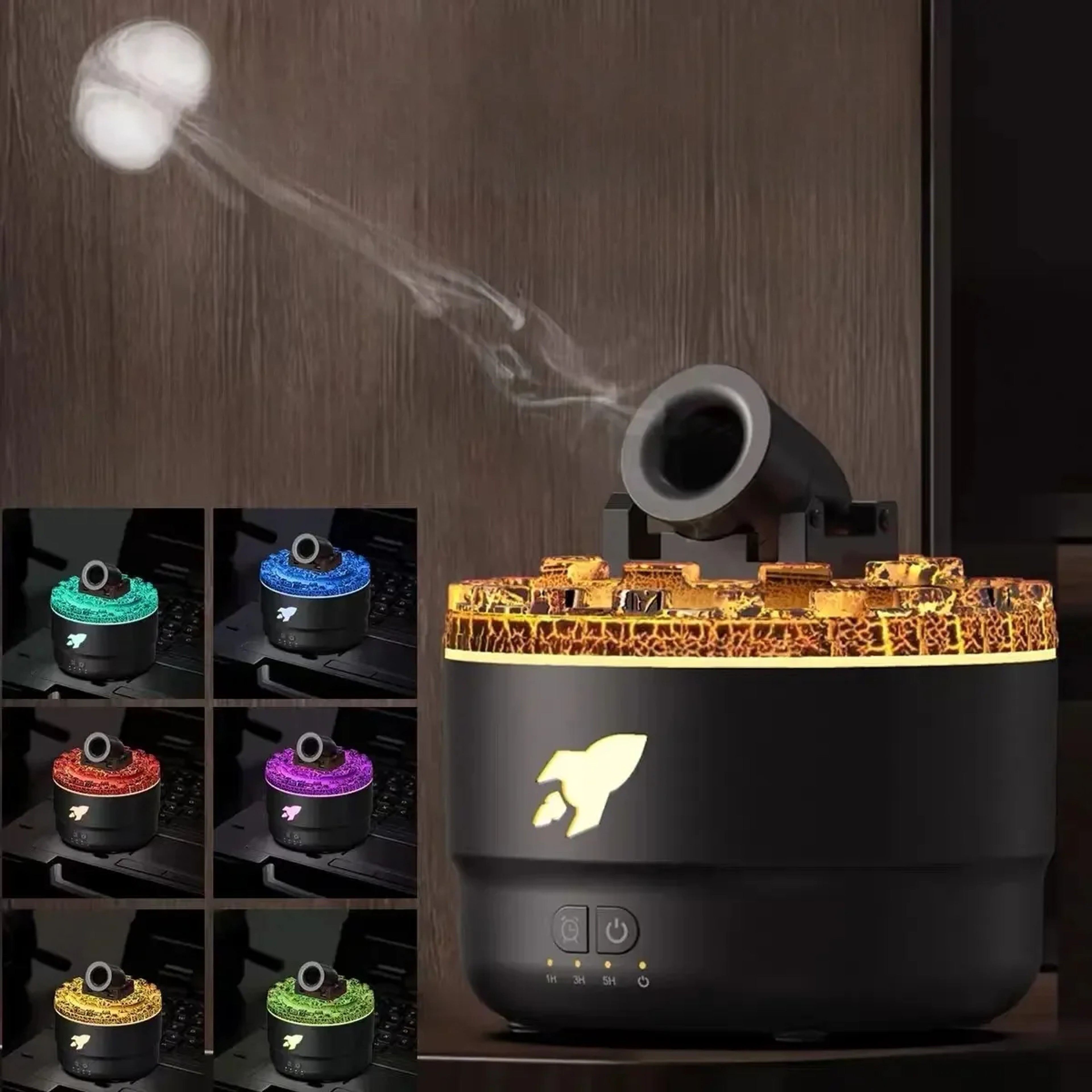 Cannon Jellyfish Essential Oil Diffuser With 7Color Night Light  Ultrasonic Humidifier 0