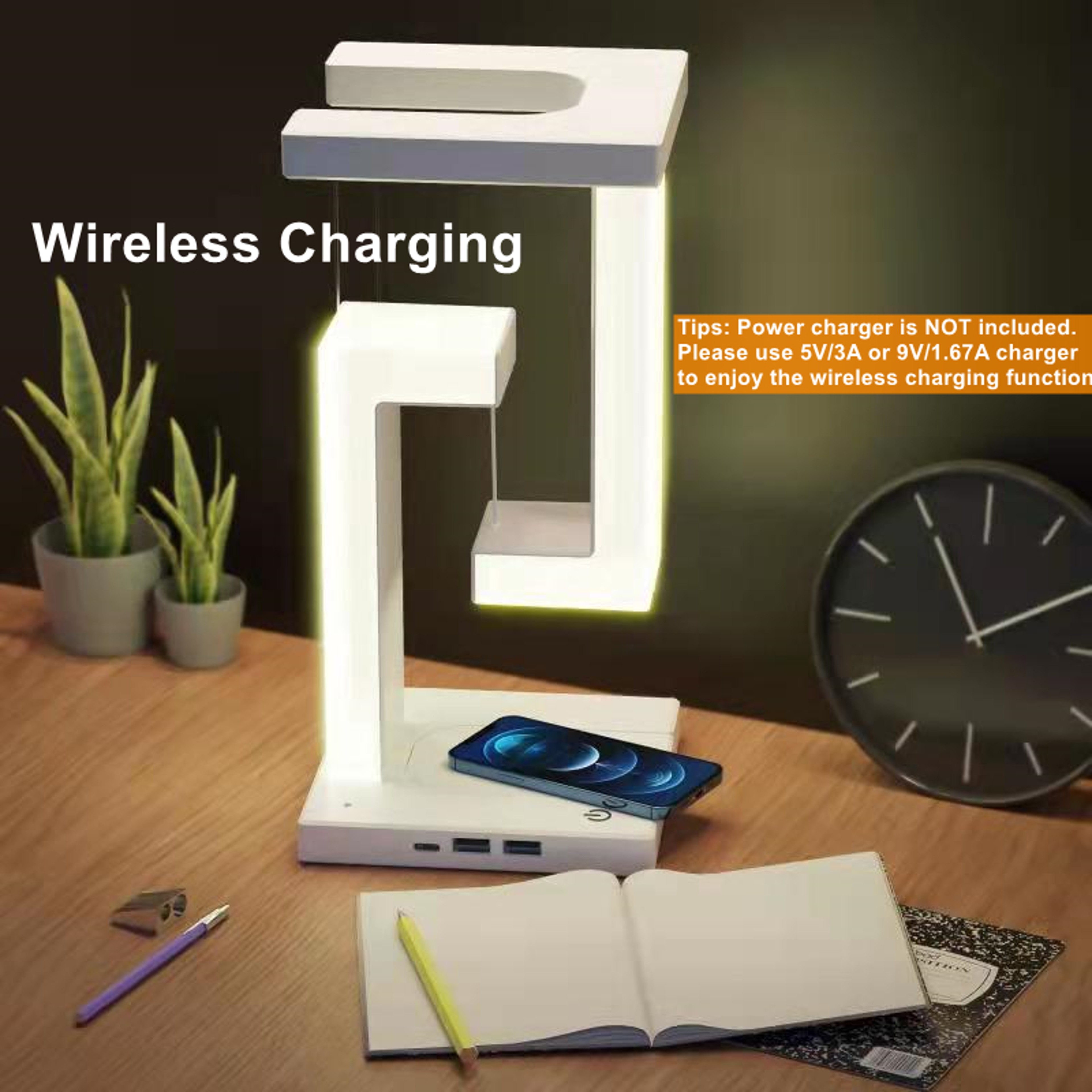 Floating Desk Lamp with Wireless Charger – view 4