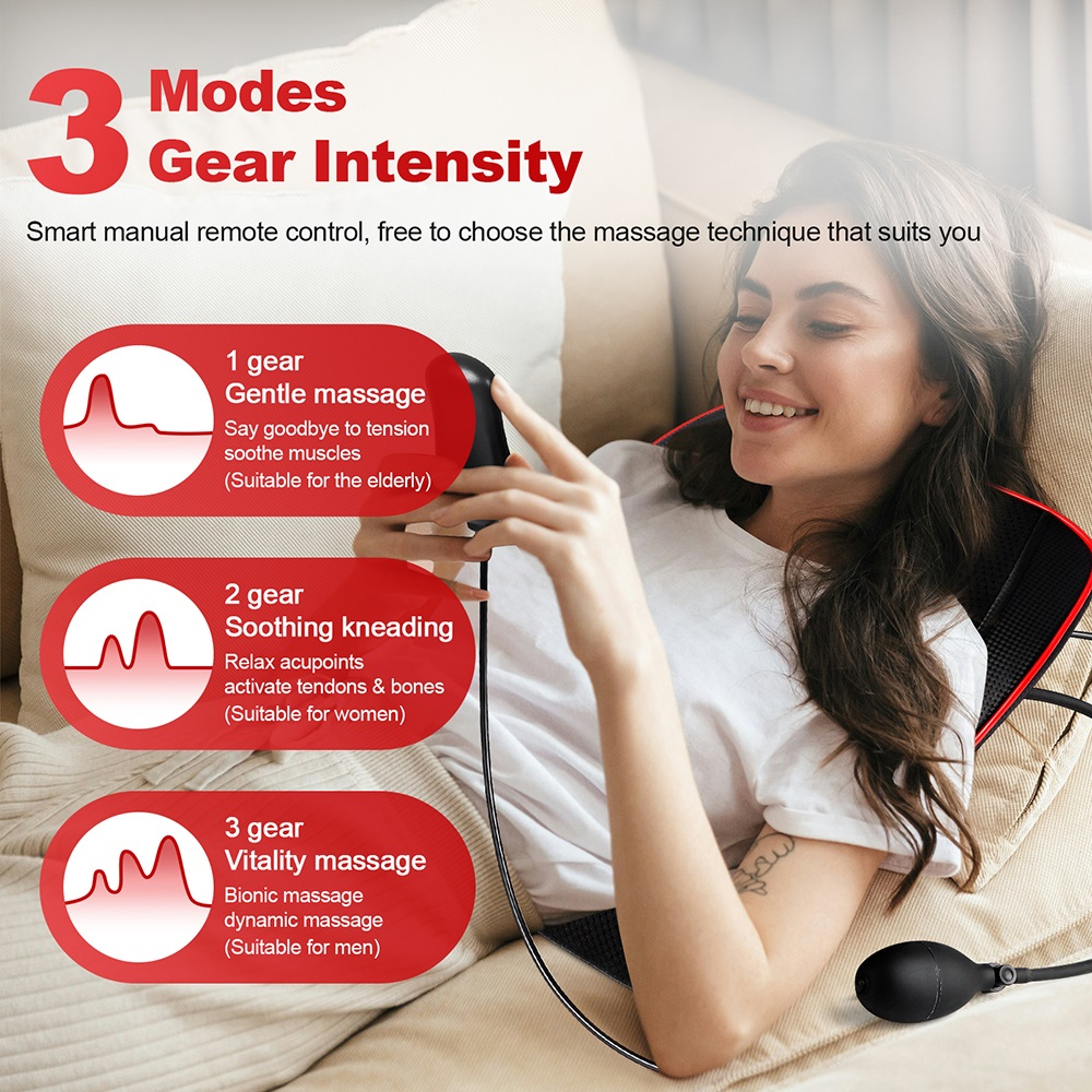 Premium Shiatsu Neck And Back Massage Pillow With Cervical Traction And Heat Therapy 4
