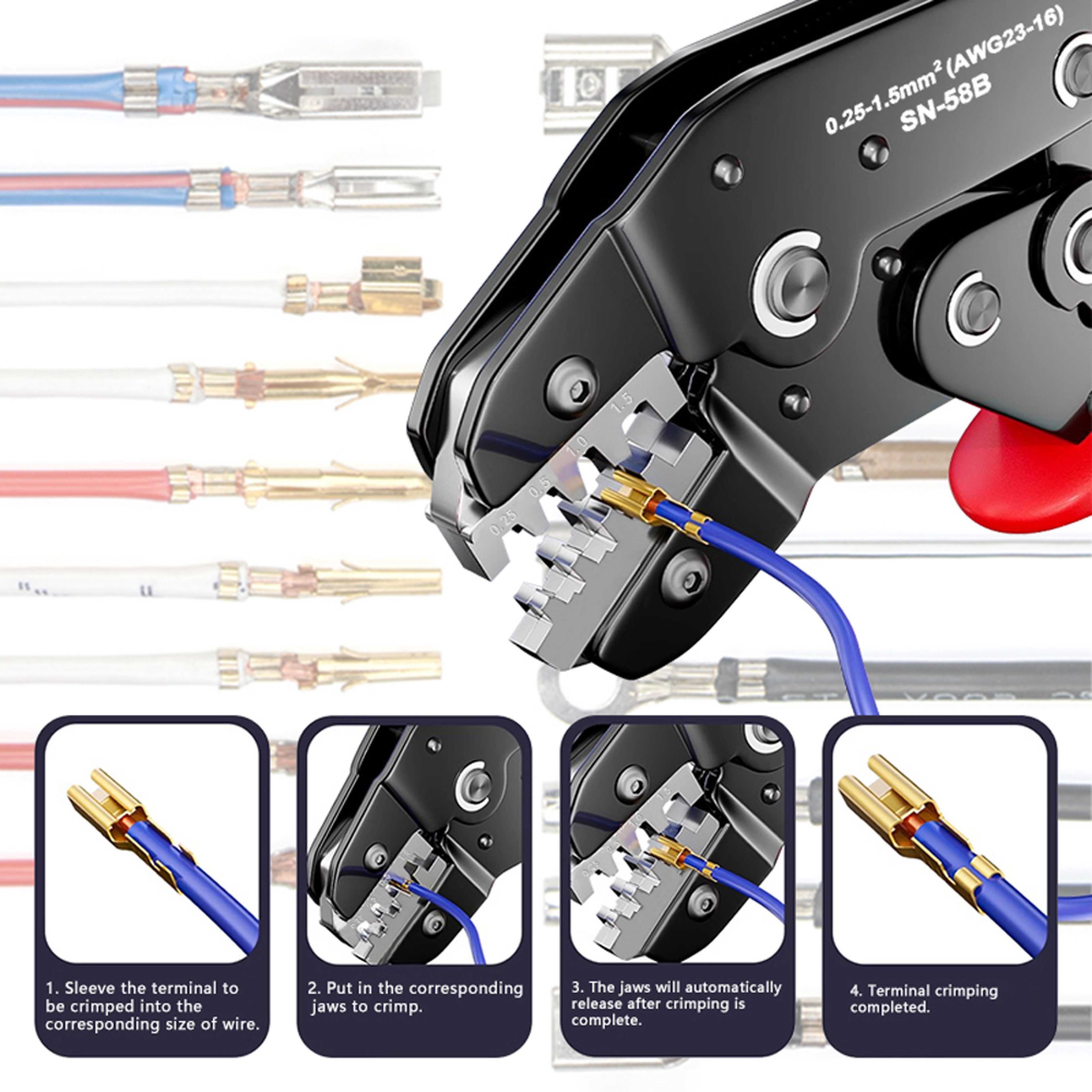 Noninsulated Open Barrel Crimping Tool HighPrecision Crimping Tool For Electrical Connections 4