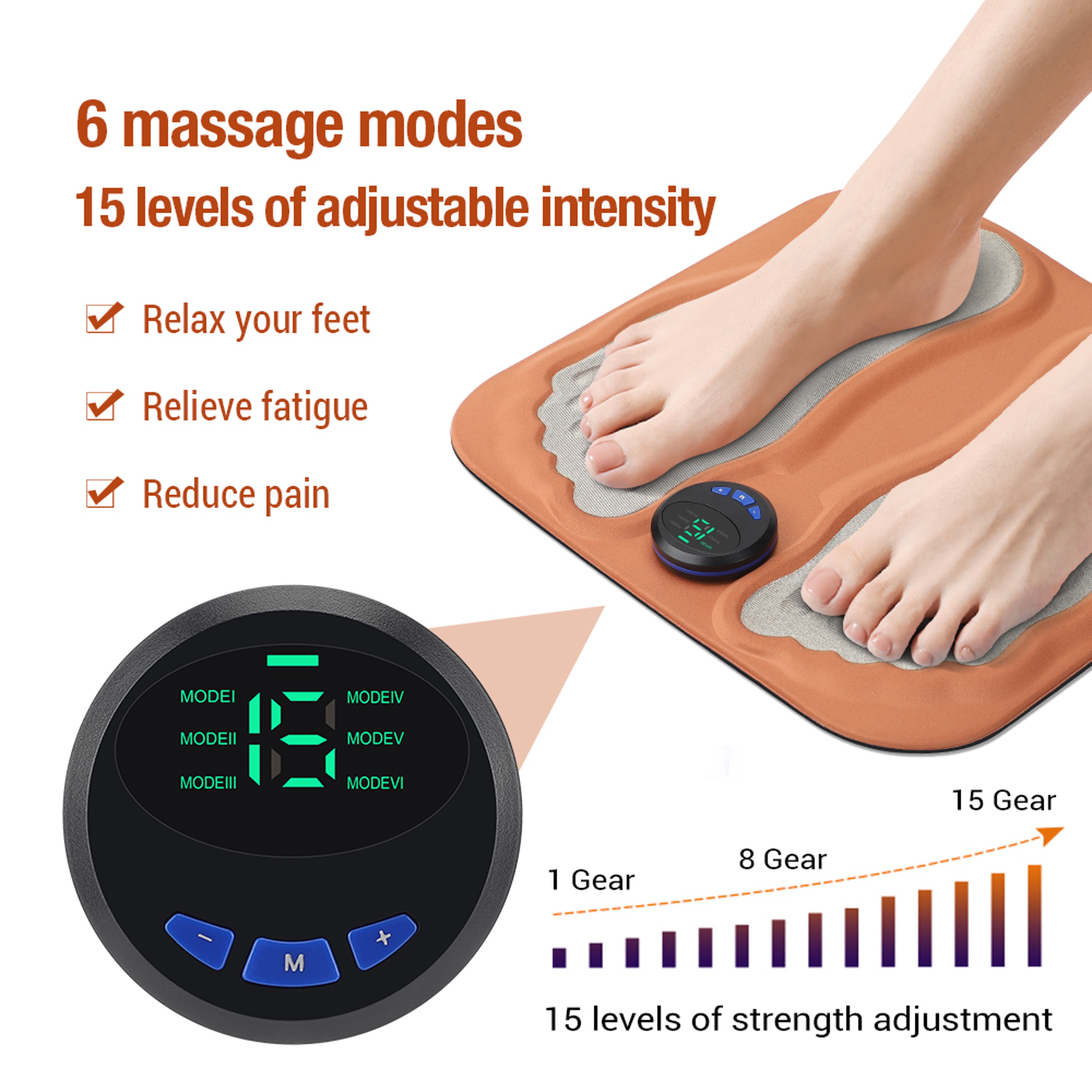 Foot Massager Pad 15 Intensity Levels Rechargeable For Relaxation  Muscle Relief 1
