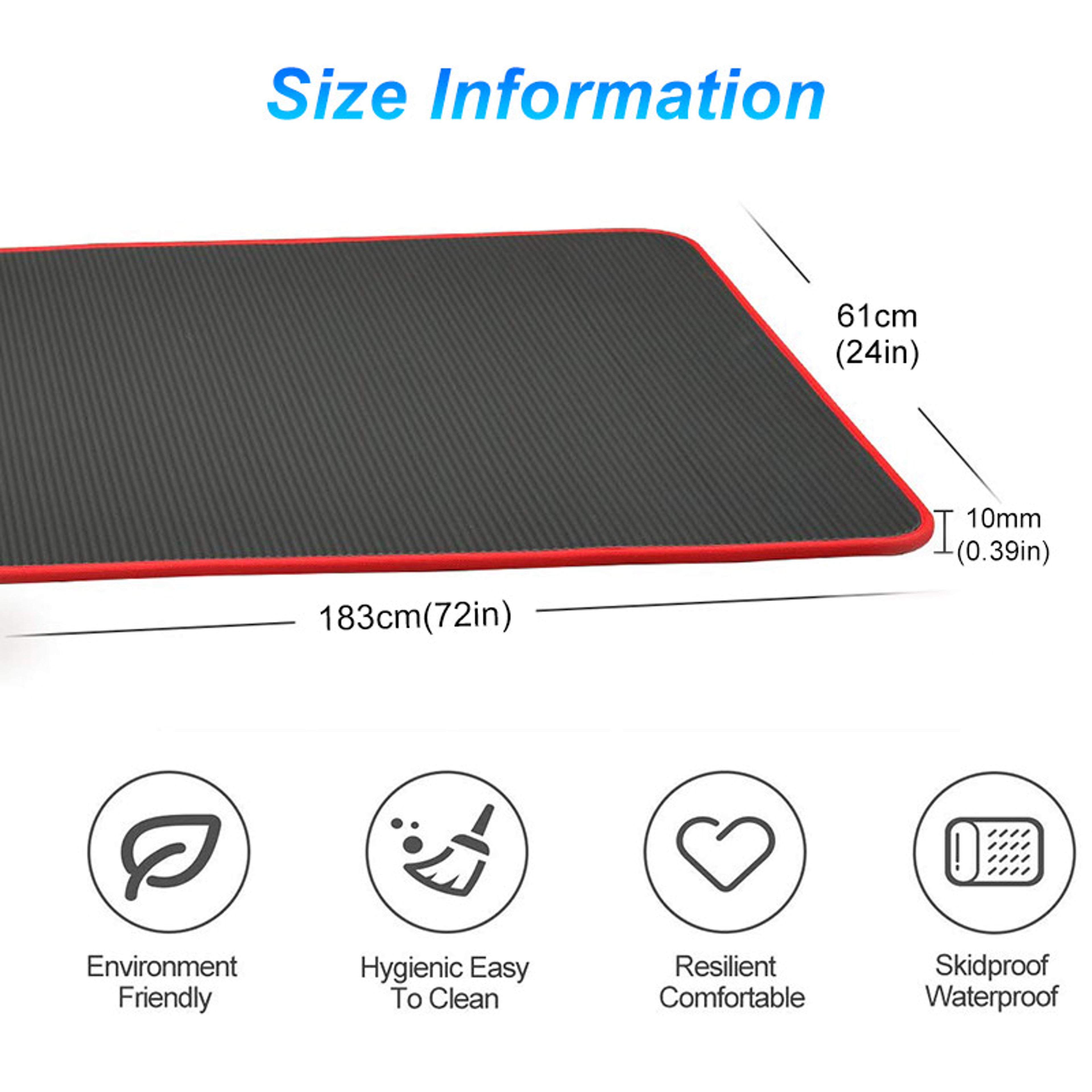 Extra Thick NonSlip Yoga Mat For Exercise Pilates And Fitness Workouts With Bandage 4