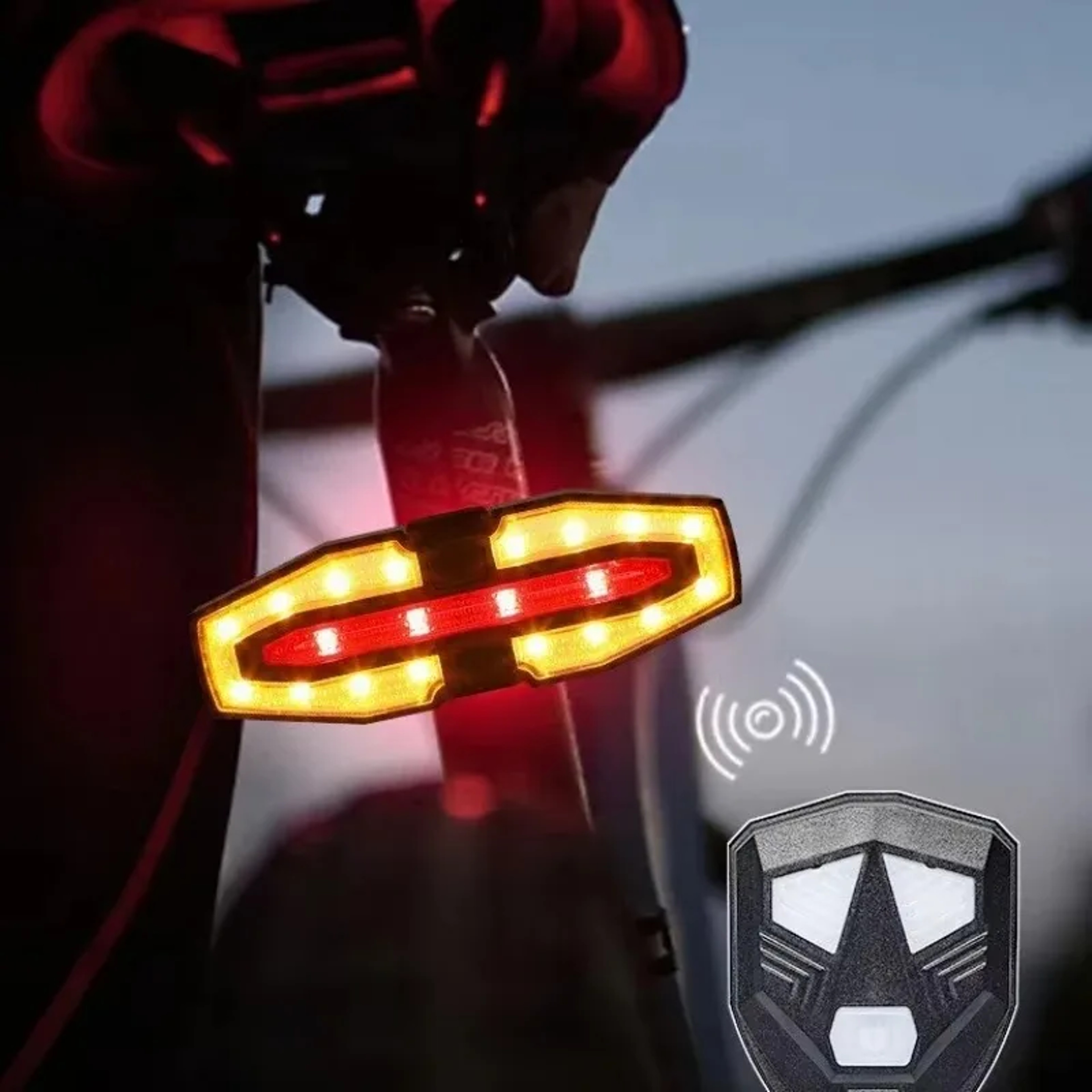 Rechargeable Bike Tail Light with Wireless Remote and Turn Signals for Night Riding – view 2