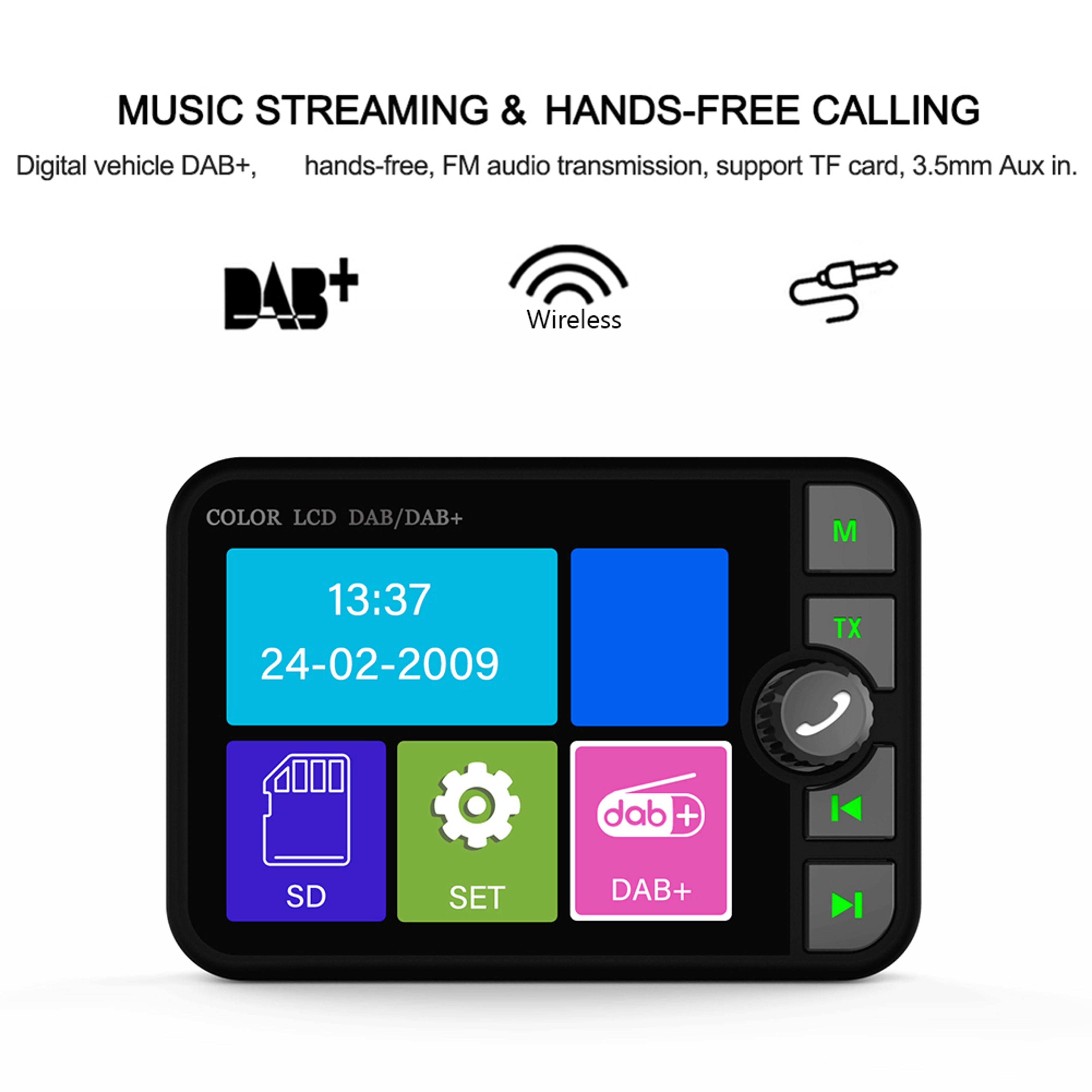 Stereo Digital Broadcast Radio Receiver LCD Screen Bluetooth MP3 FM Transmitter For Car Wireless Ca 1