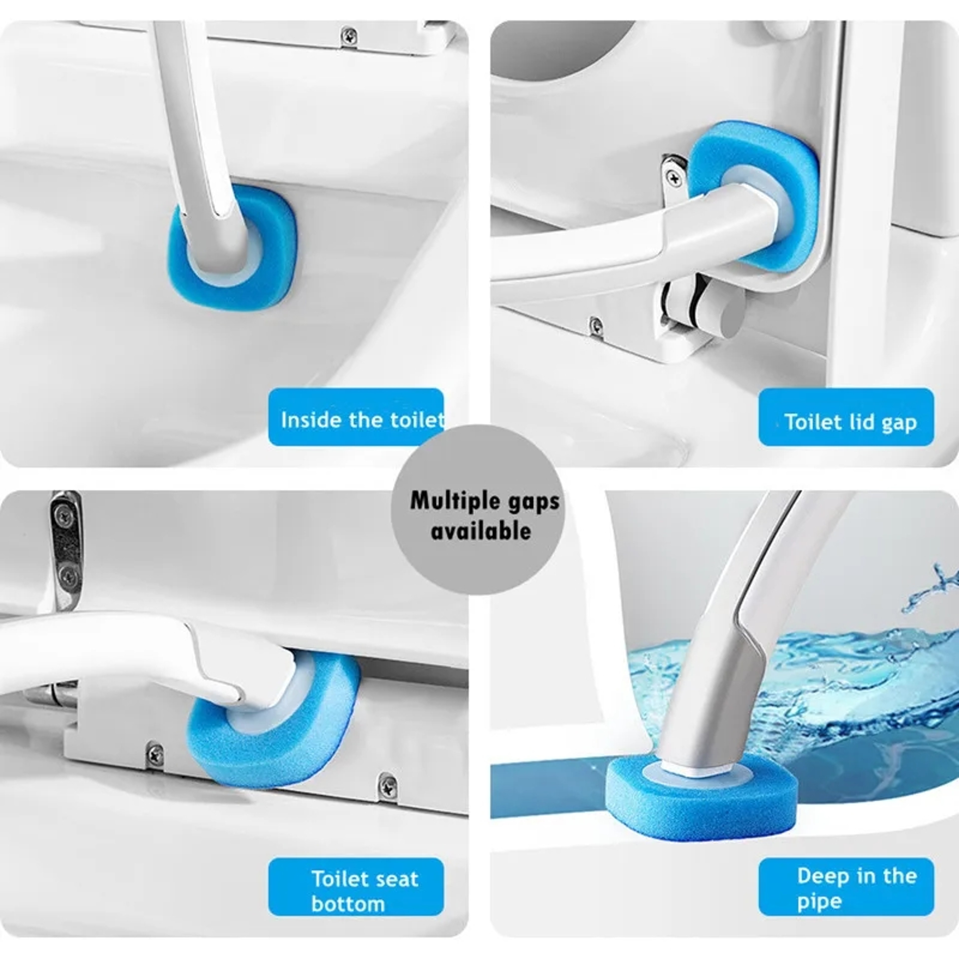 Wall-Mounted Disposable Toilet Brush with Cleaning Liquid & Replacement Brush Head – view 3