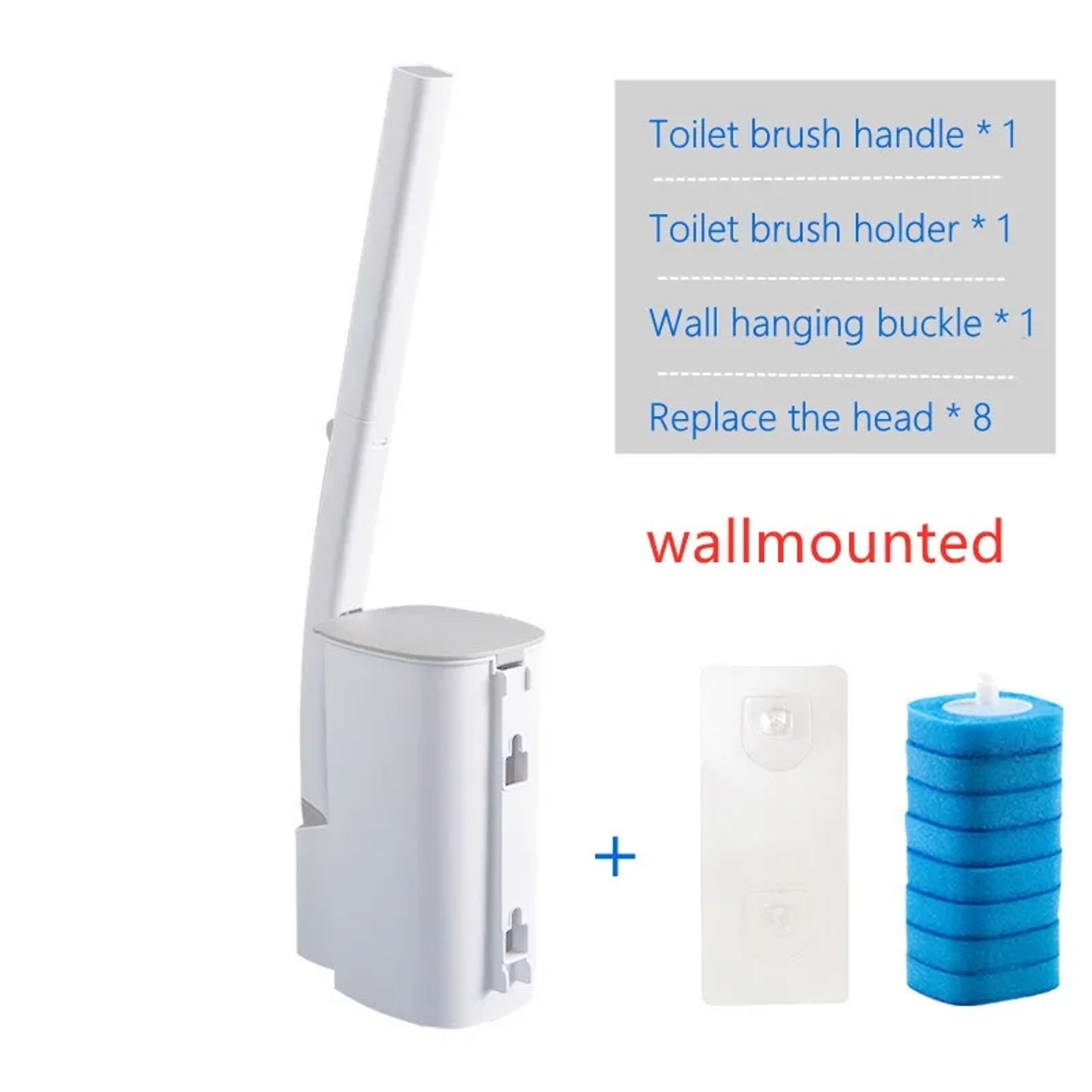 Wall-Mounted Disposable Toilet Brush with Cleaning Liquid & Replacement Brush Head – view 8
