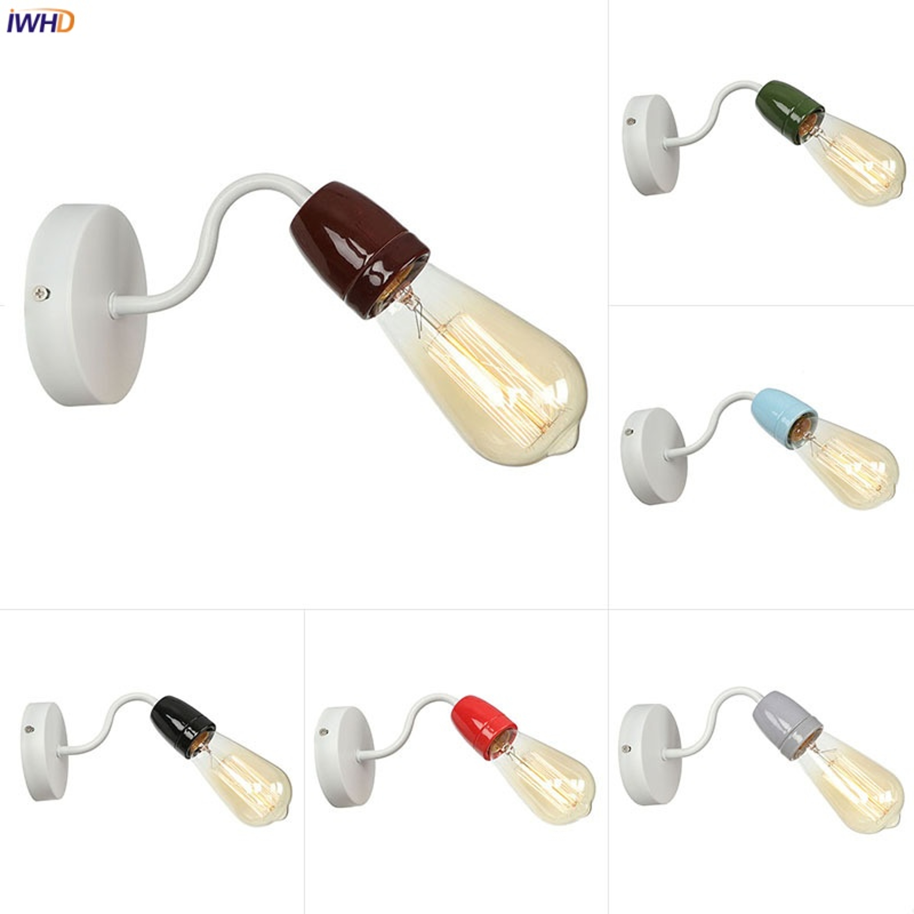 Colorful Ceramic LED Wall Lamp Nordic Minimalist Bedside  Bathroom Wall Sconce 0
