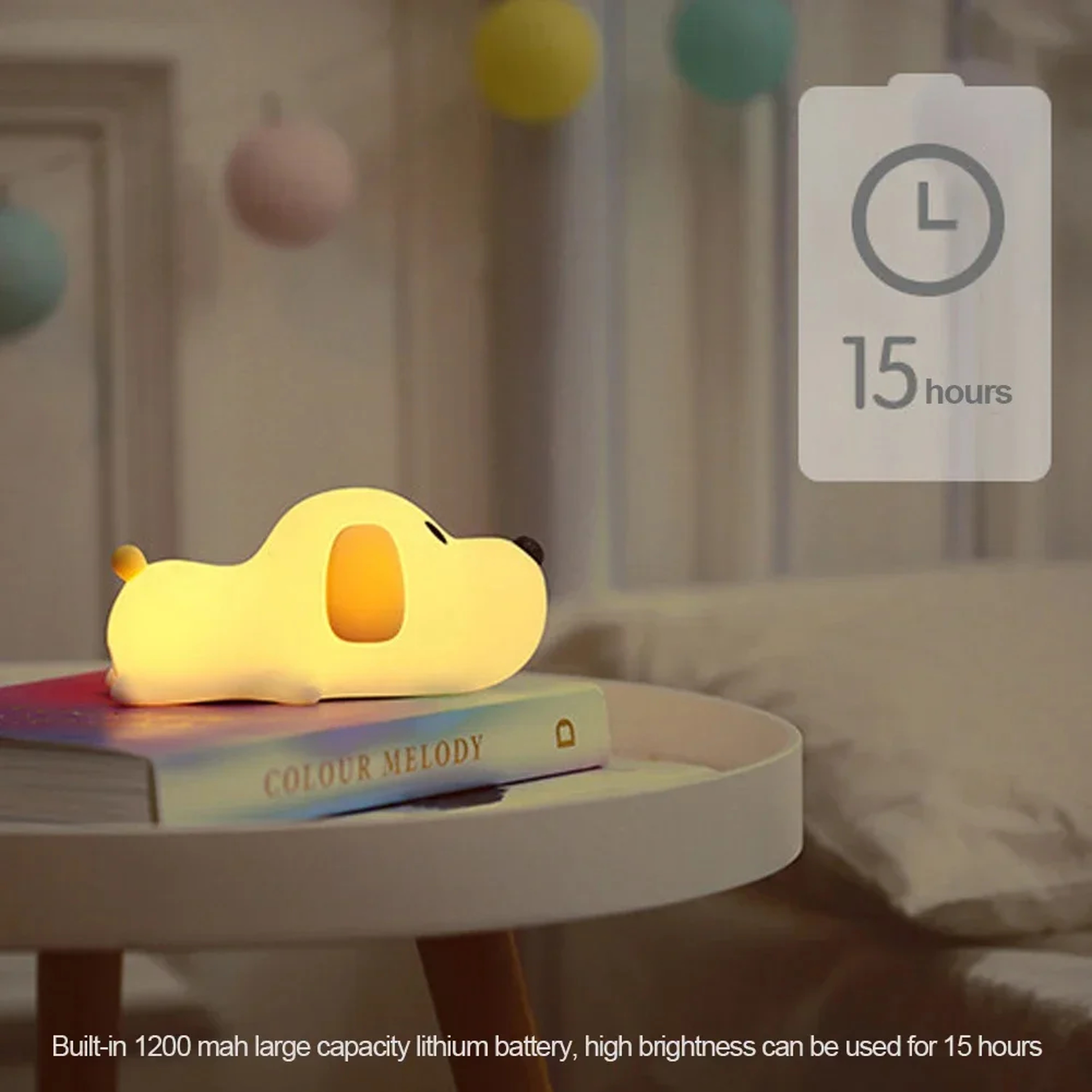 Cute Puppy Dog Touch Sensor Night Light Silicone Dimmable Bedroom Lamp For Kids Holiday Gift 5