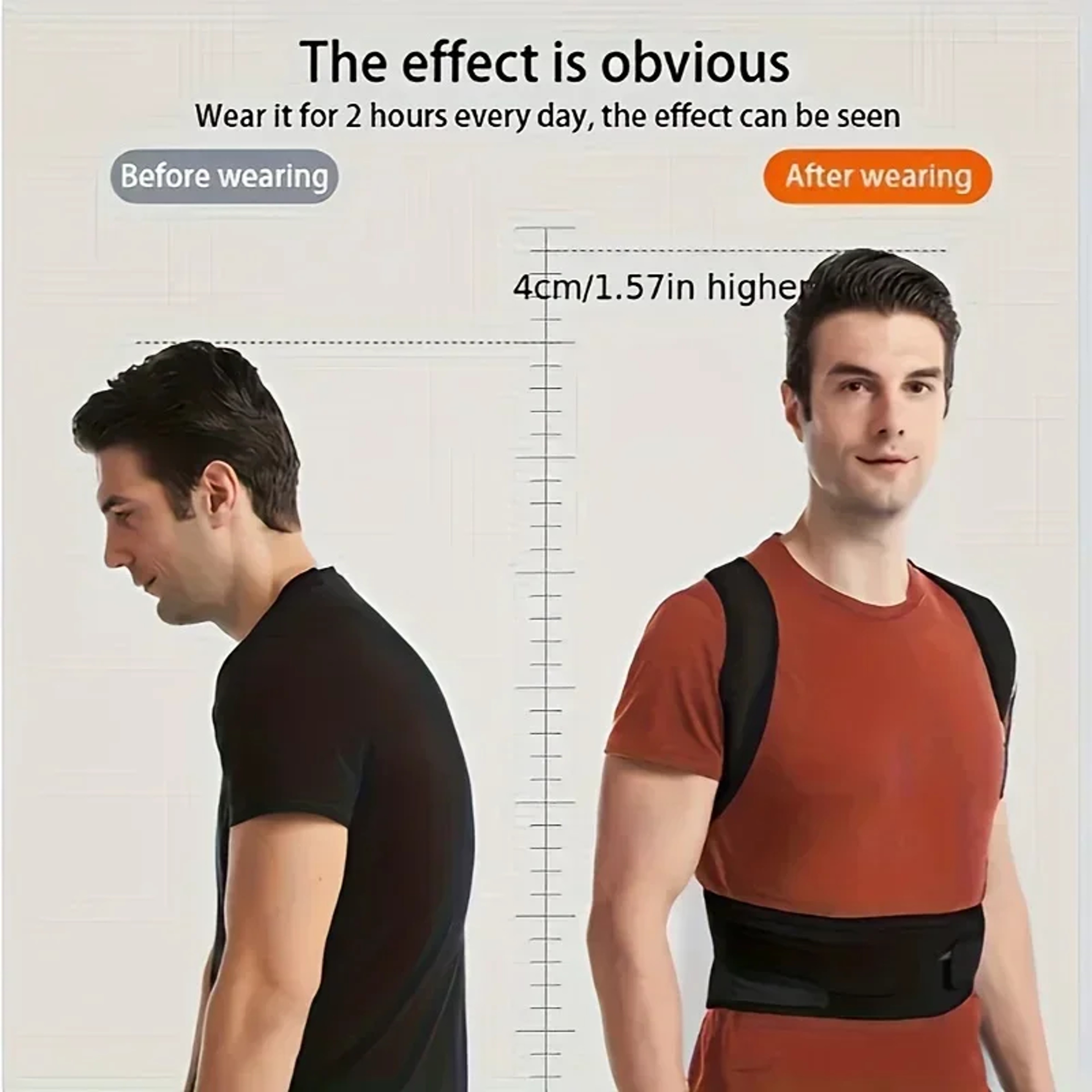 Invisible Back Posture Corrector For Men Spine Alignment  Rounded Shoulder Support Belt 3