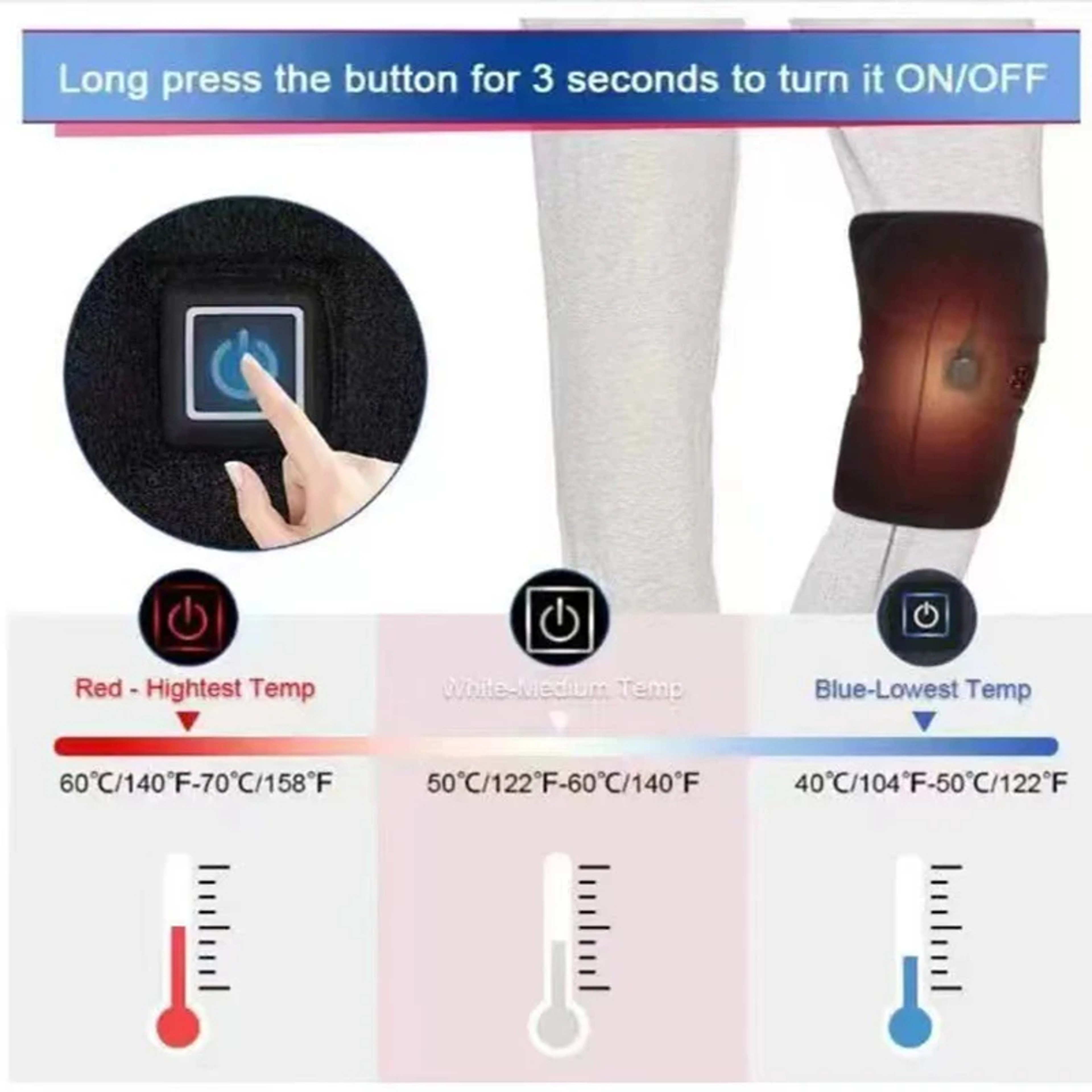 USB-Powered Adjustable Knee Heating Pad for Joint Relief, Portable and Comfortable – view 5