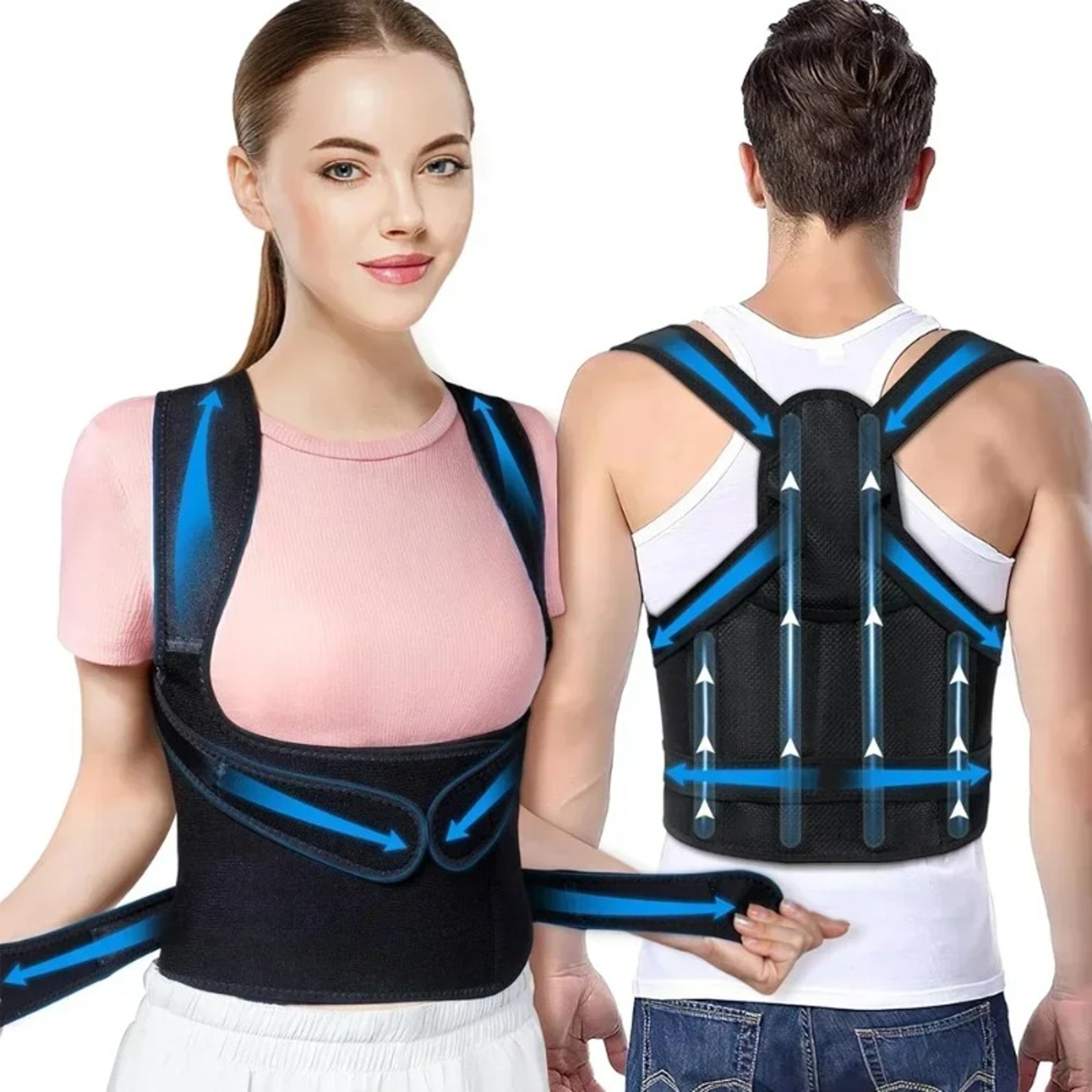 Adjustable Posture Corrector Back Brace for Men and Women, Comfortable Upper Back Support Brace for Daily Alignment – view 1