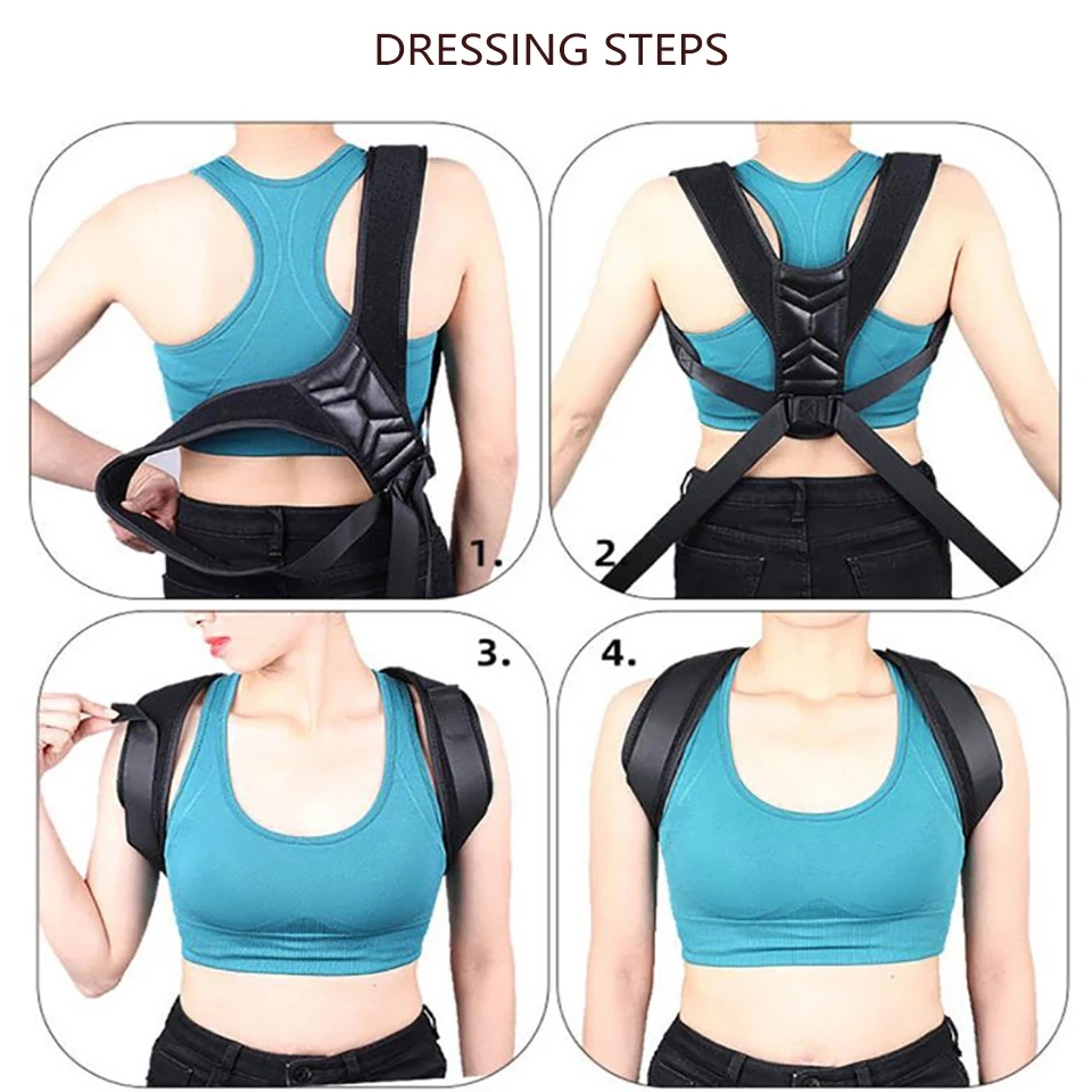 Adjustable Back Posture Corrector  Neck Brace Comfort Support For Home  Office Use 3