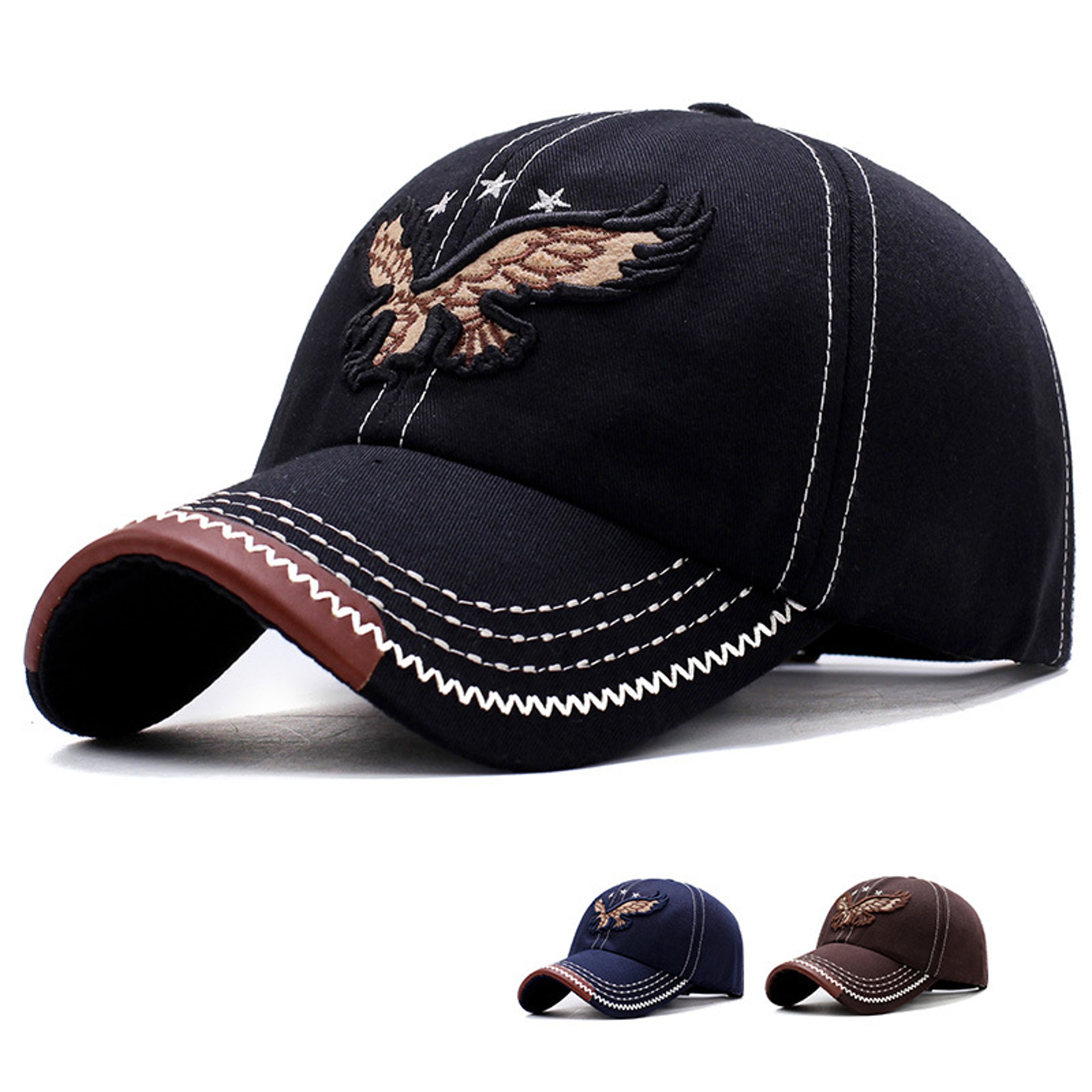 Eagle Embroidered Baseball Cap For Men And Women Trendy FourSeason Casual Sun Hat 0