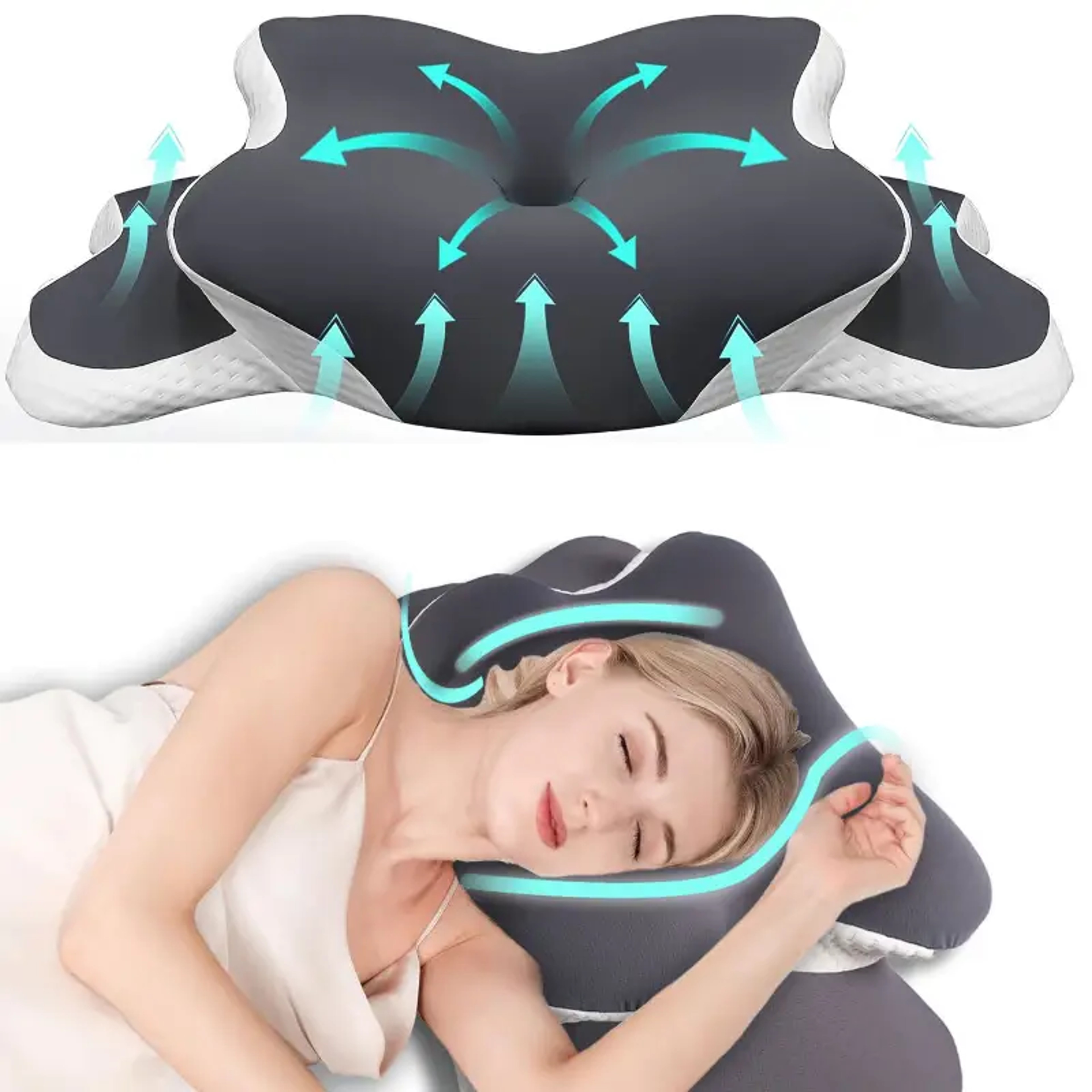 Ergonomic Memory Foam Neck Pillow Adjustable CShaped Support 0