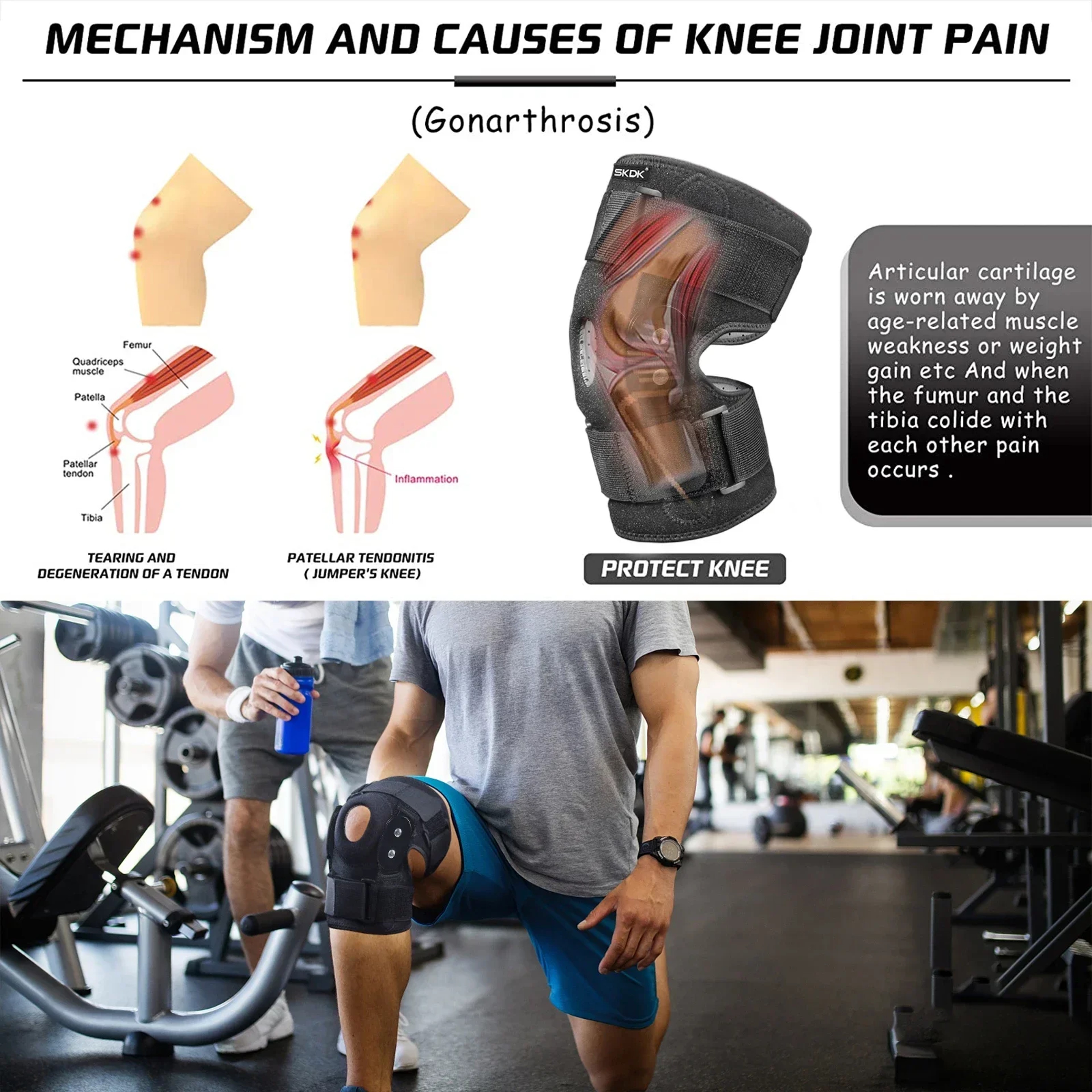Adjustable Hinged Knee Brace For Meniscus Tear Support  Pain Relief 4