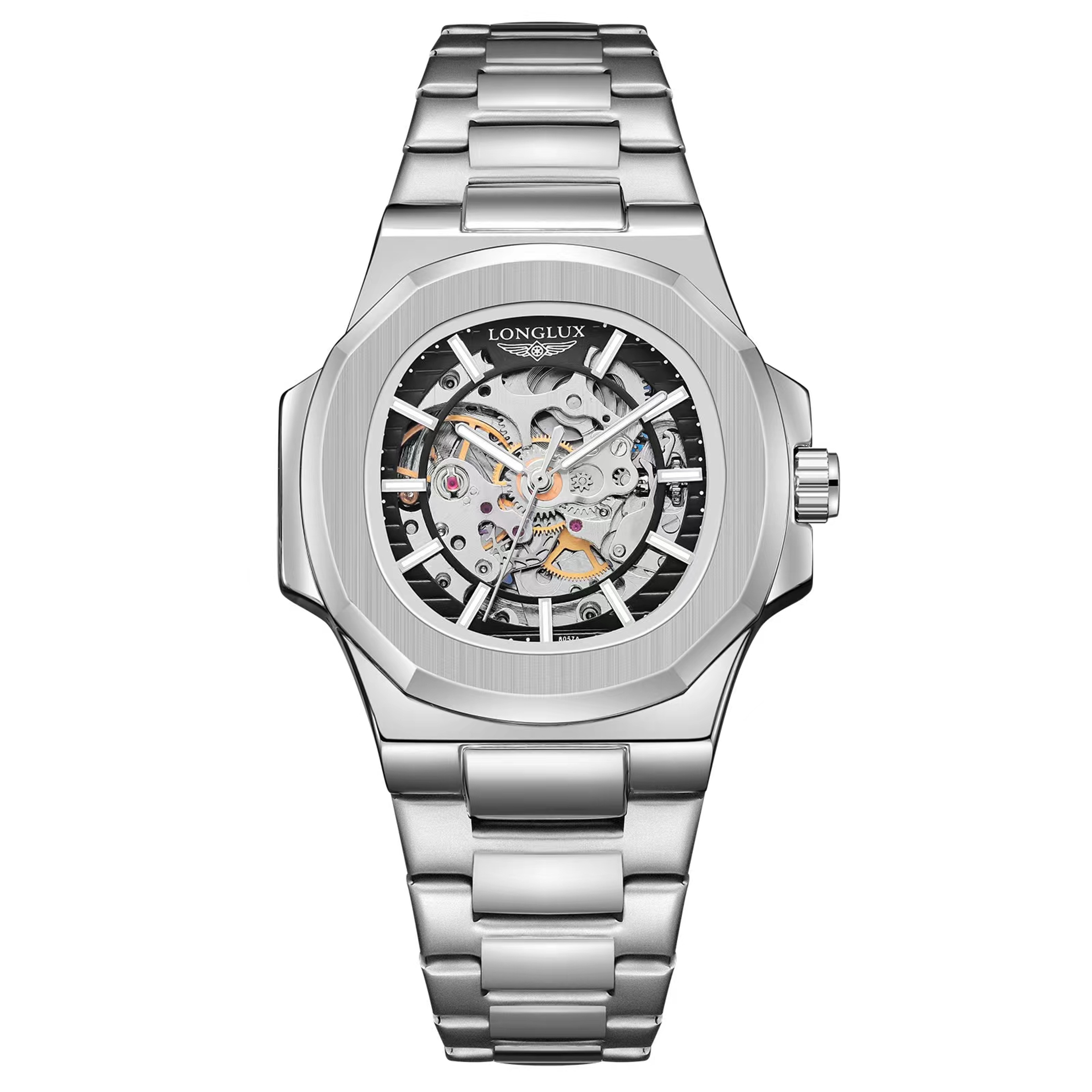 Luxury Skeleton Automatic Watch For Men Waterproof Stainless Steel Business Timepiece 11