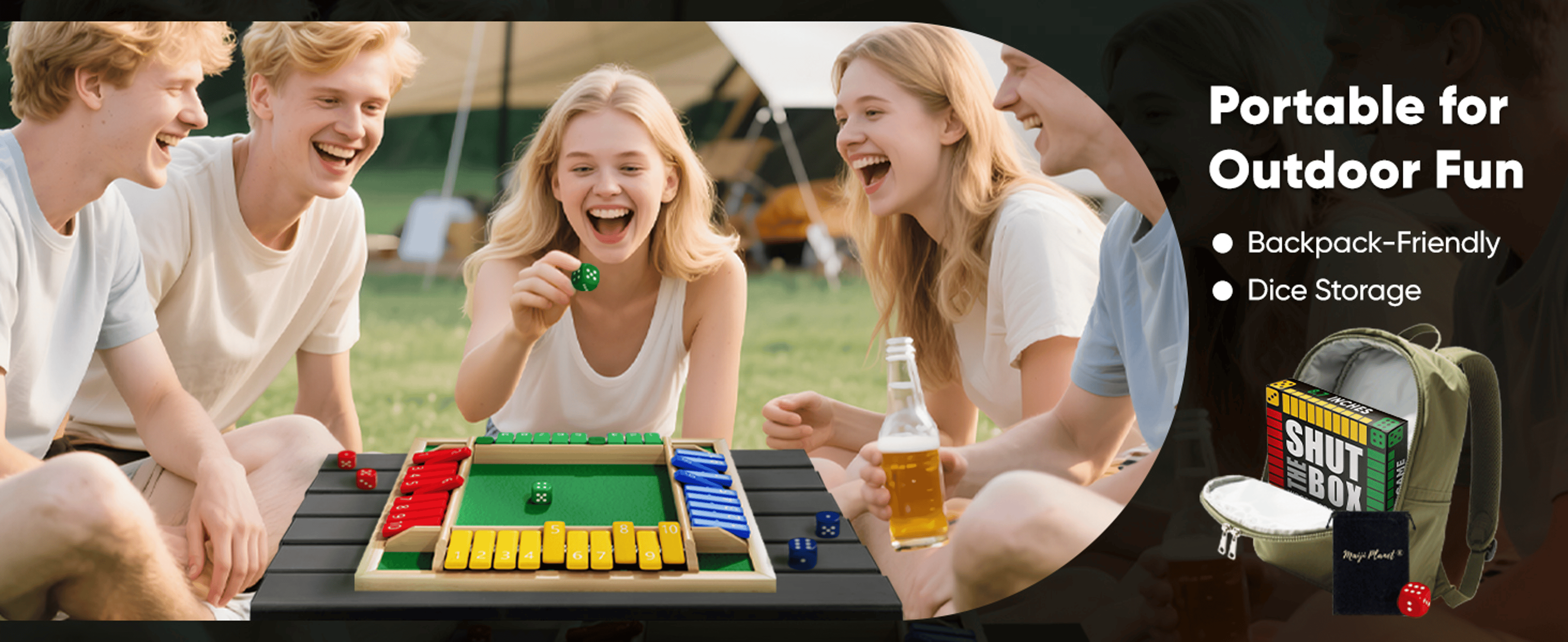 Wooden Dice Board Game for 4 Players Shut The Box Family Game with Flaps & Dices | Fun Interaction & Entertainment – view 11