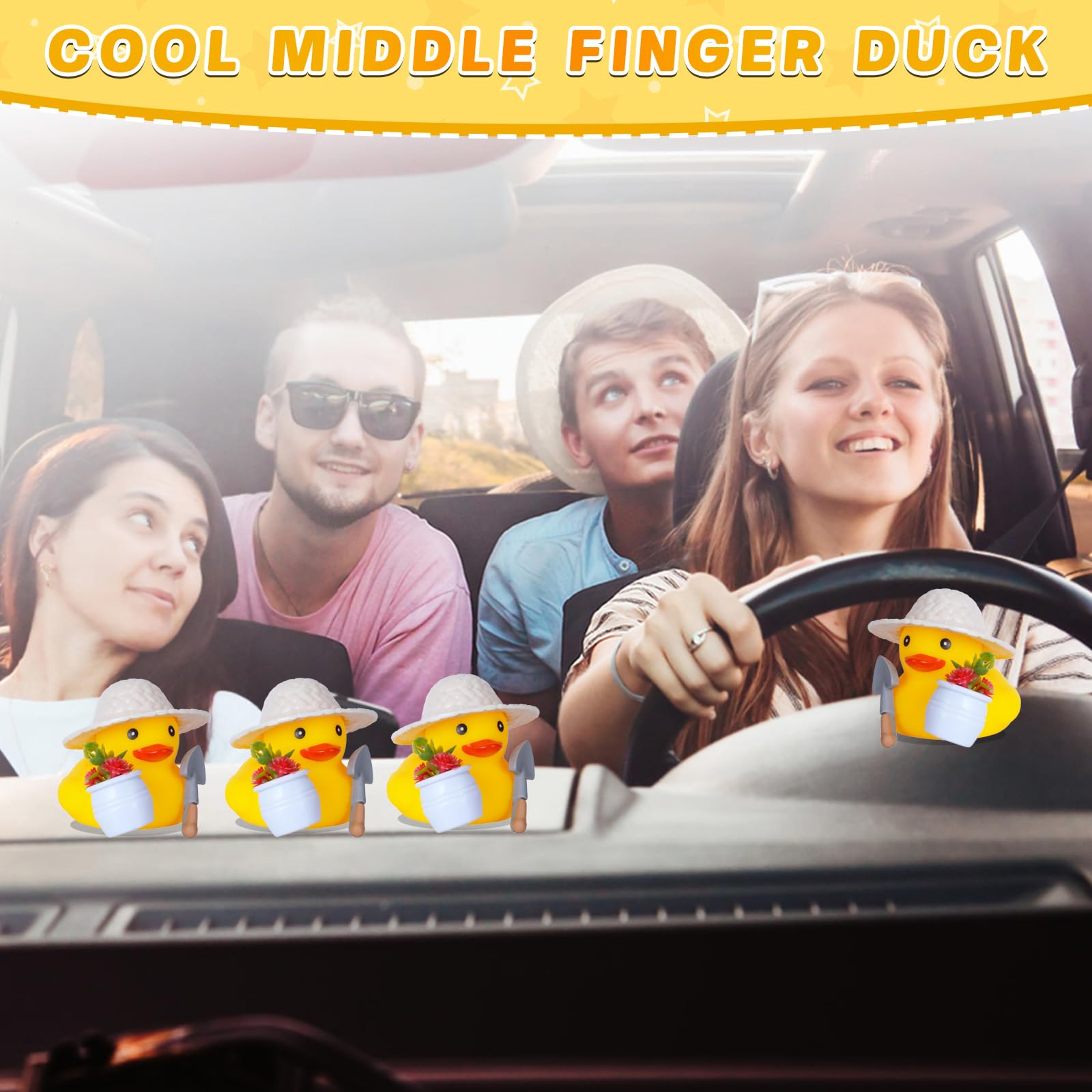 Gardener Jeep Duck Rubber Duck Car Dashboard Decoration with Squeaky Fun – view 4