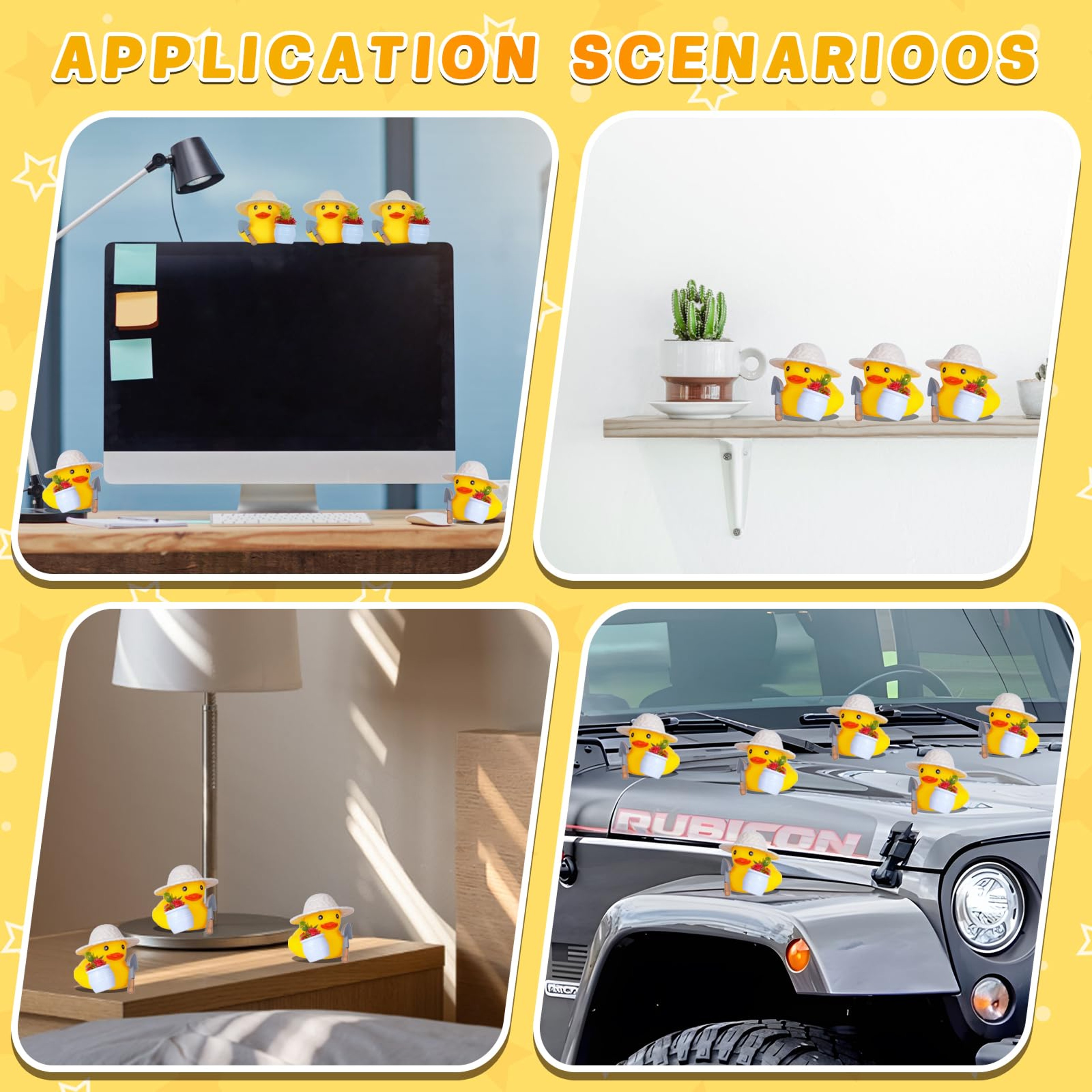 Gardener Jeep Duck Rubber Duck Car Dashboard Decoration with Squeaky Fun – view 6
