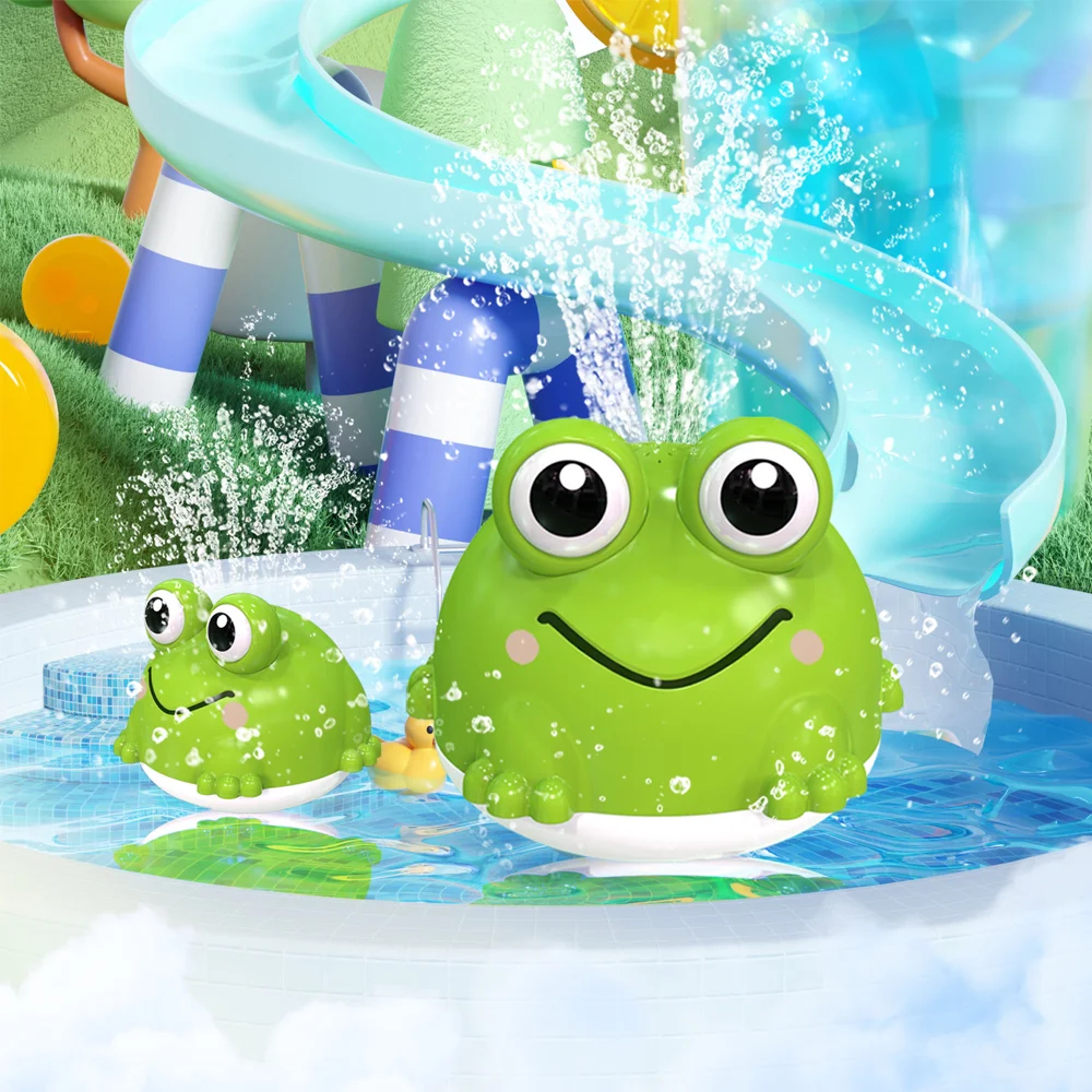 Frog Splash Bath Toy for Toddlers USB Rechargeable Automatic Water Spray Bath Toy – view 1