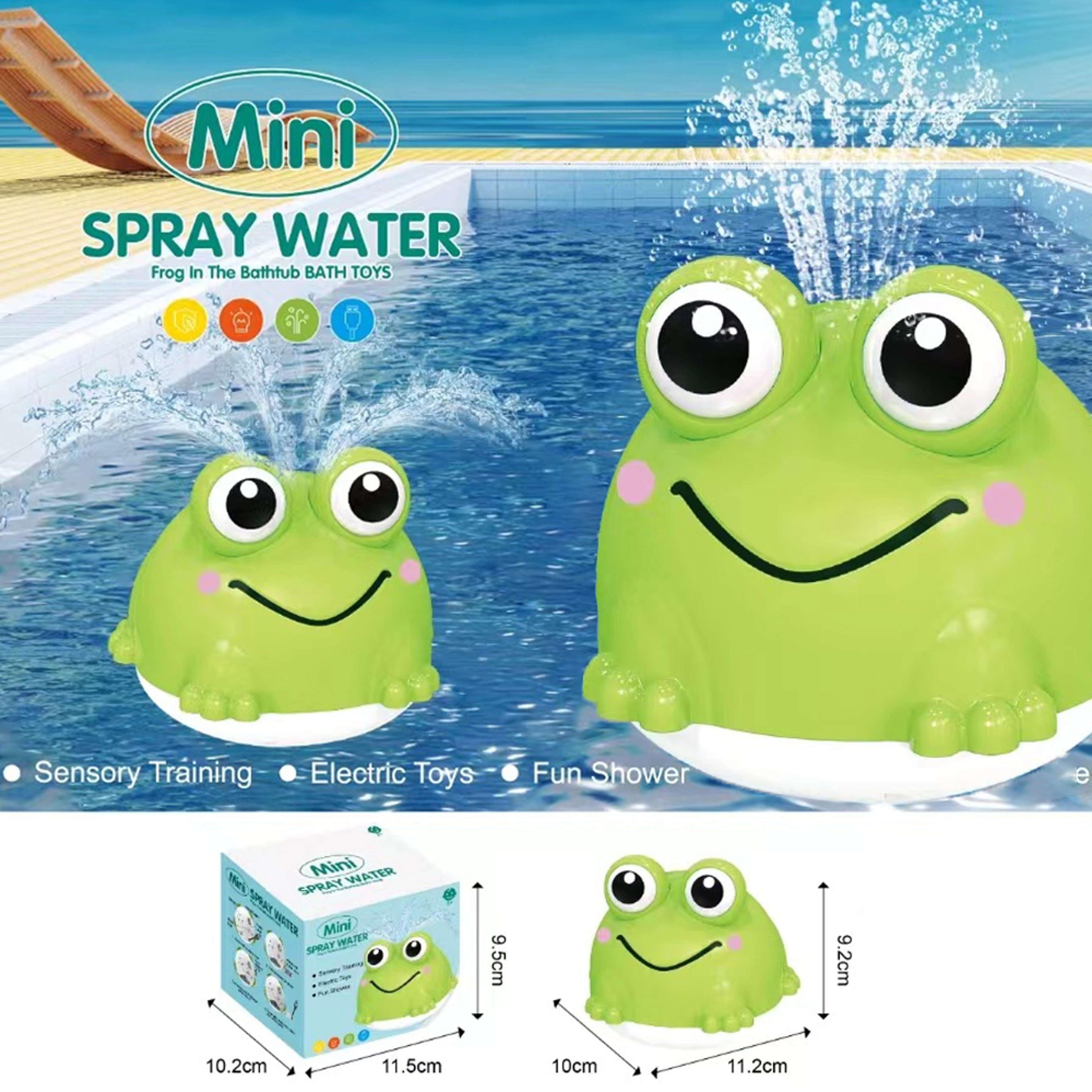 Frog Splash Bath Toy for Toddlers USB Rechargeable Automatic Water Spray Bath Toy – view 5