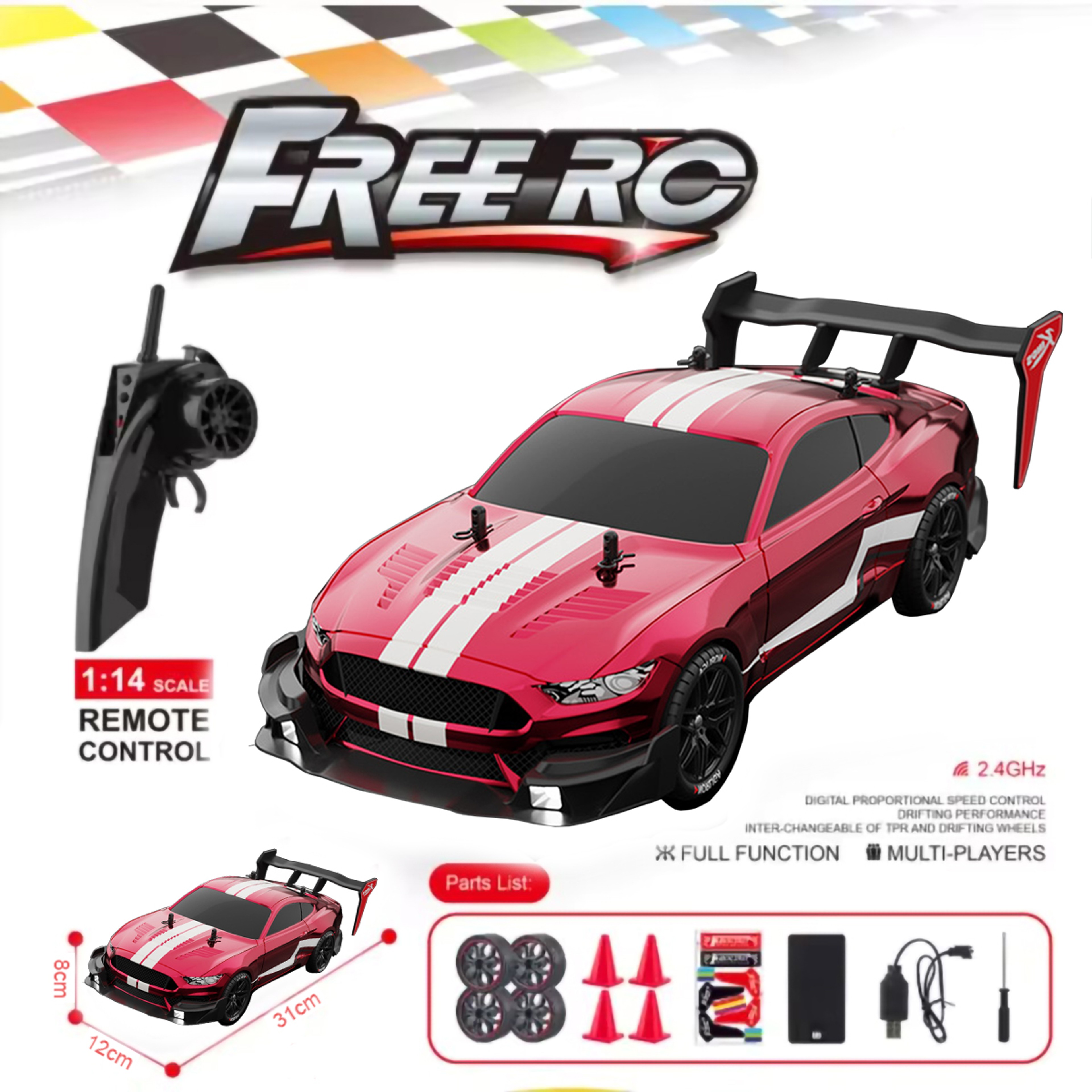RTR Mustang RC Drift Car Scale 4WD High Speed Remote Control Car – view 5