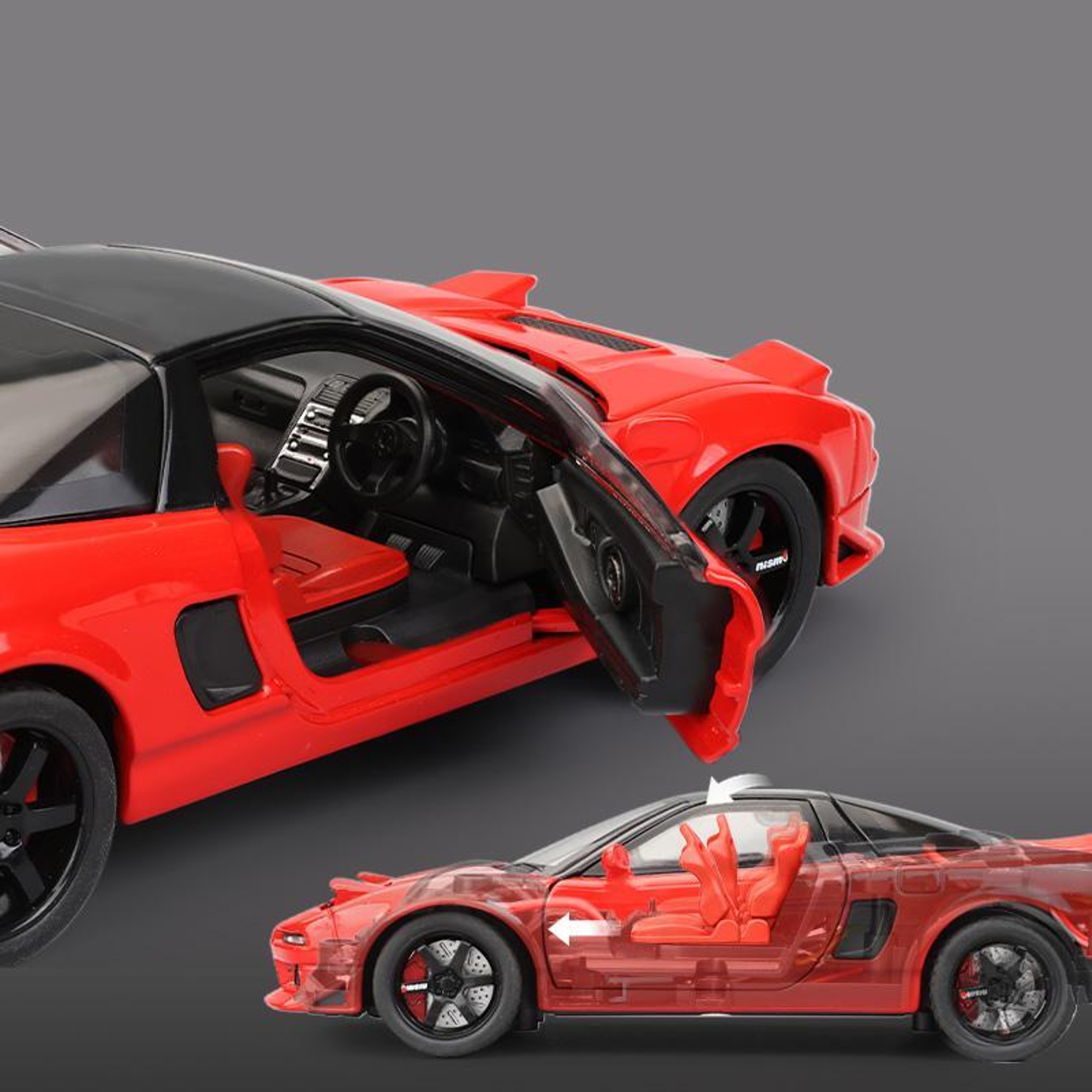 Honda NSX Diecast Pull Back Toy Car with Sound & Lights 1:32 JDM Model for Kids & Collectors – view 4