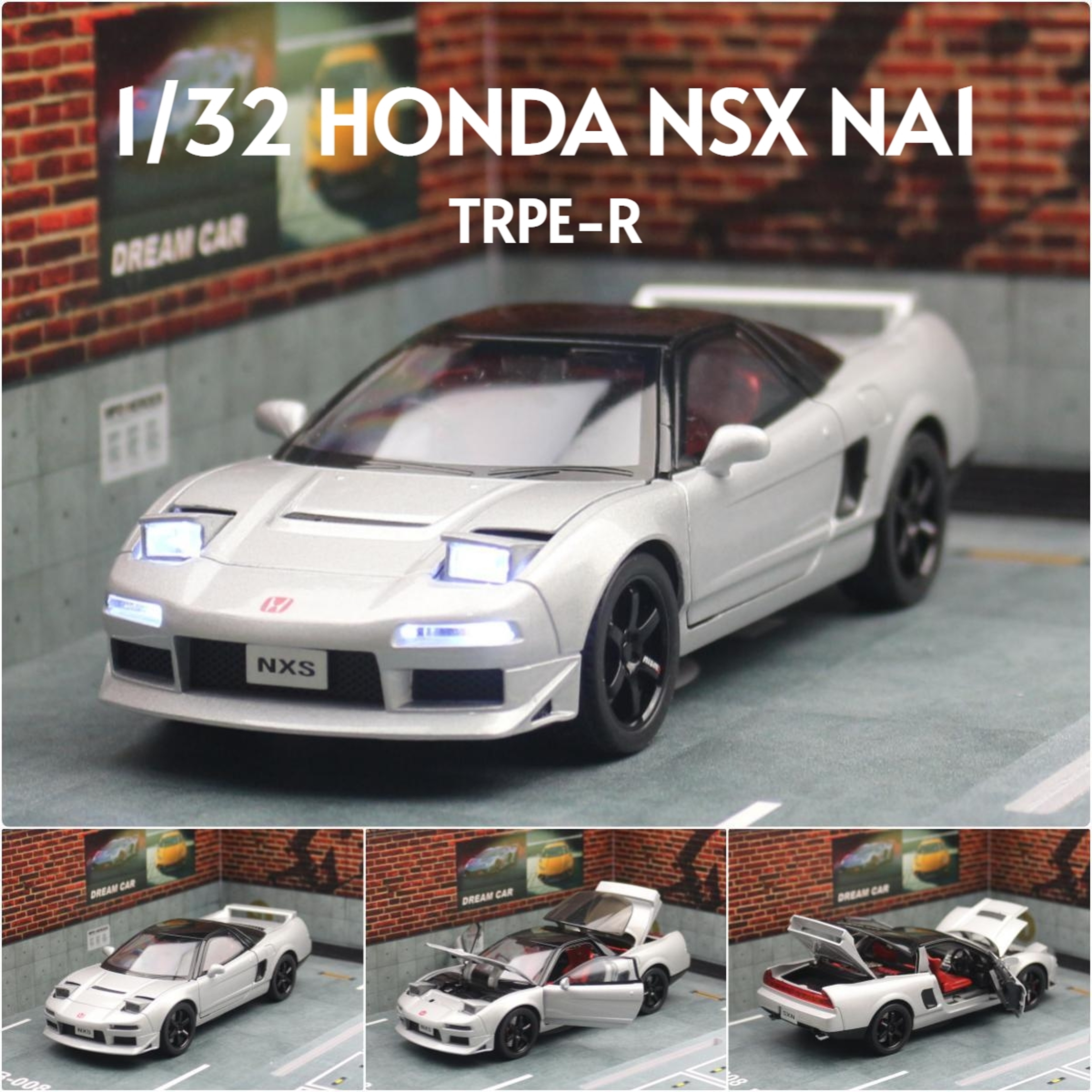 Honda NSX Diecast Pull Back Toy Car with Sound & Lights 1:32 JDM Model for Kids & Collectors – view 7