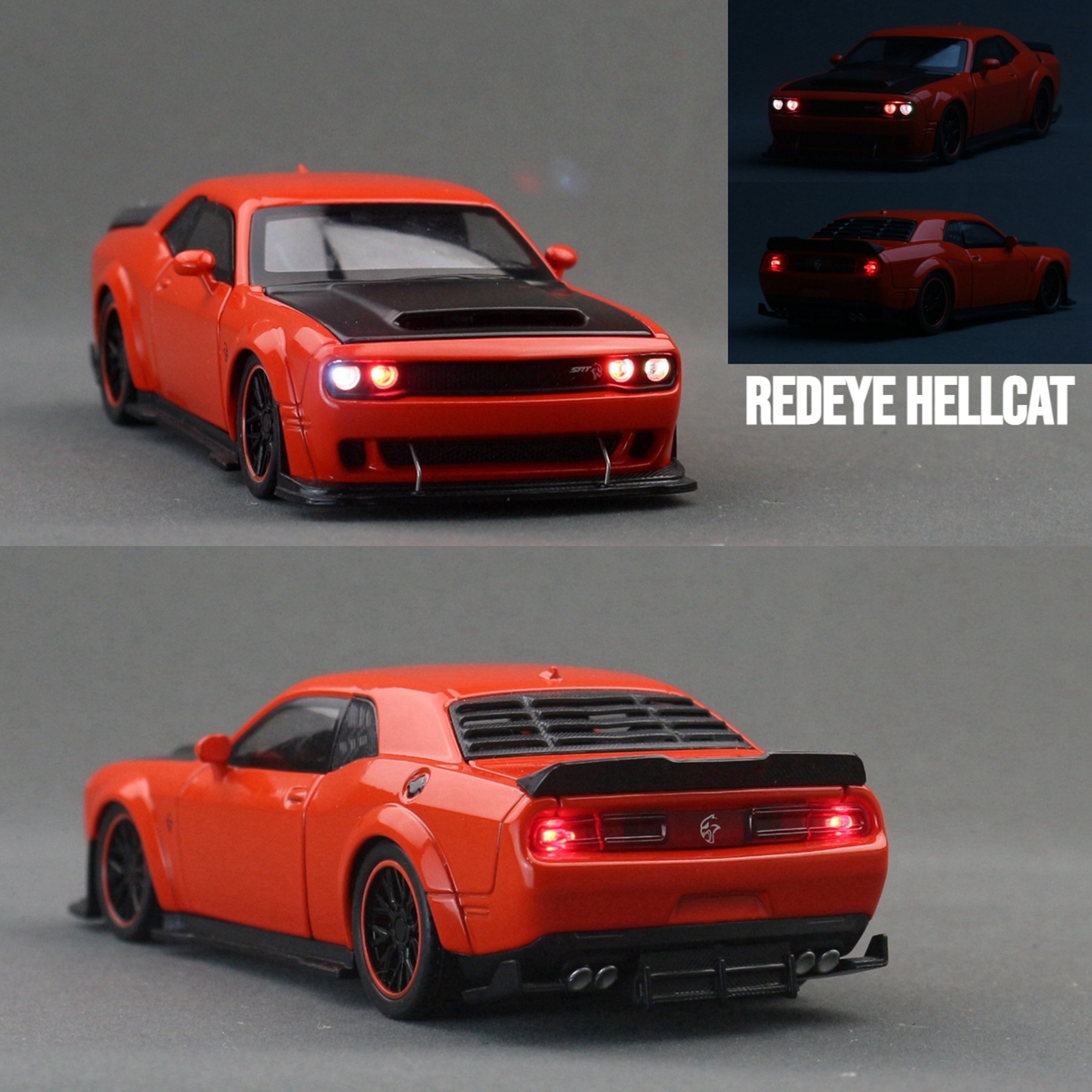 Dodge Challenger SRT Hellcat Redeye Diecast Car Model with Sound & Lights Collectible Toy – view 6