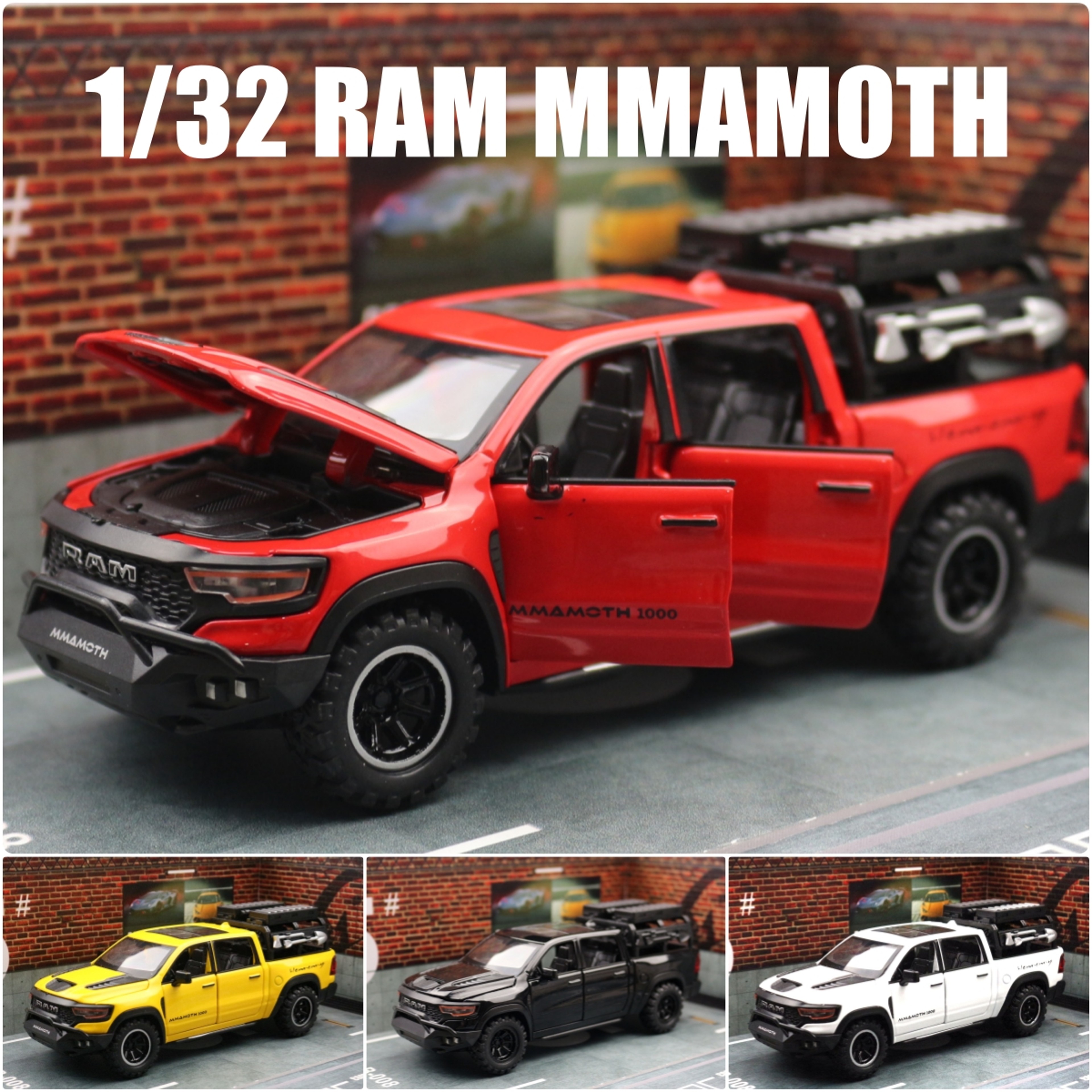 Dodge RAM Mammoth Diecast Toy Truck with Lights, Sounds & Pull Back Action – view 1