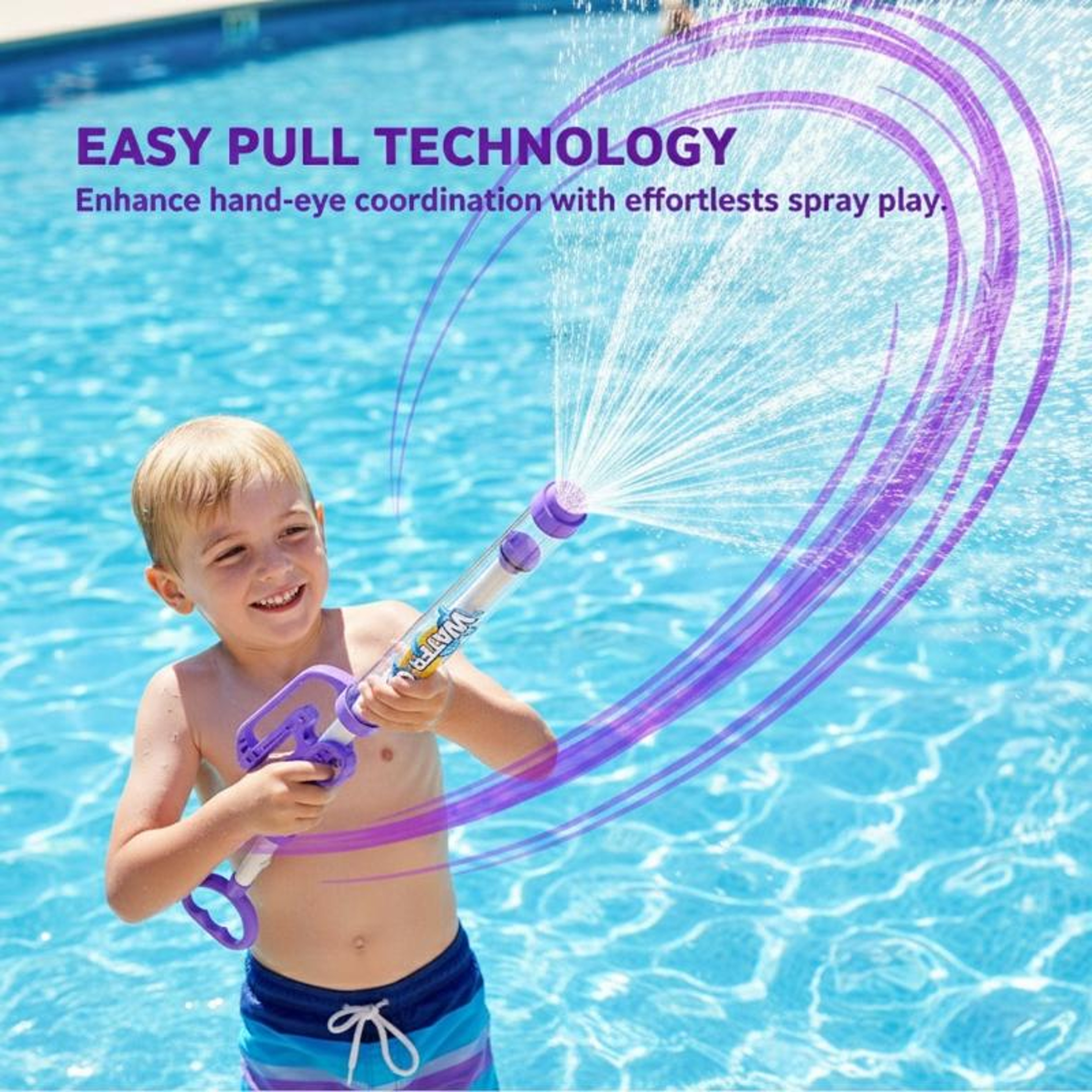 Pull Back Water Spray Toy for Kids Fun Summer Beach Water Battle Game – view 1