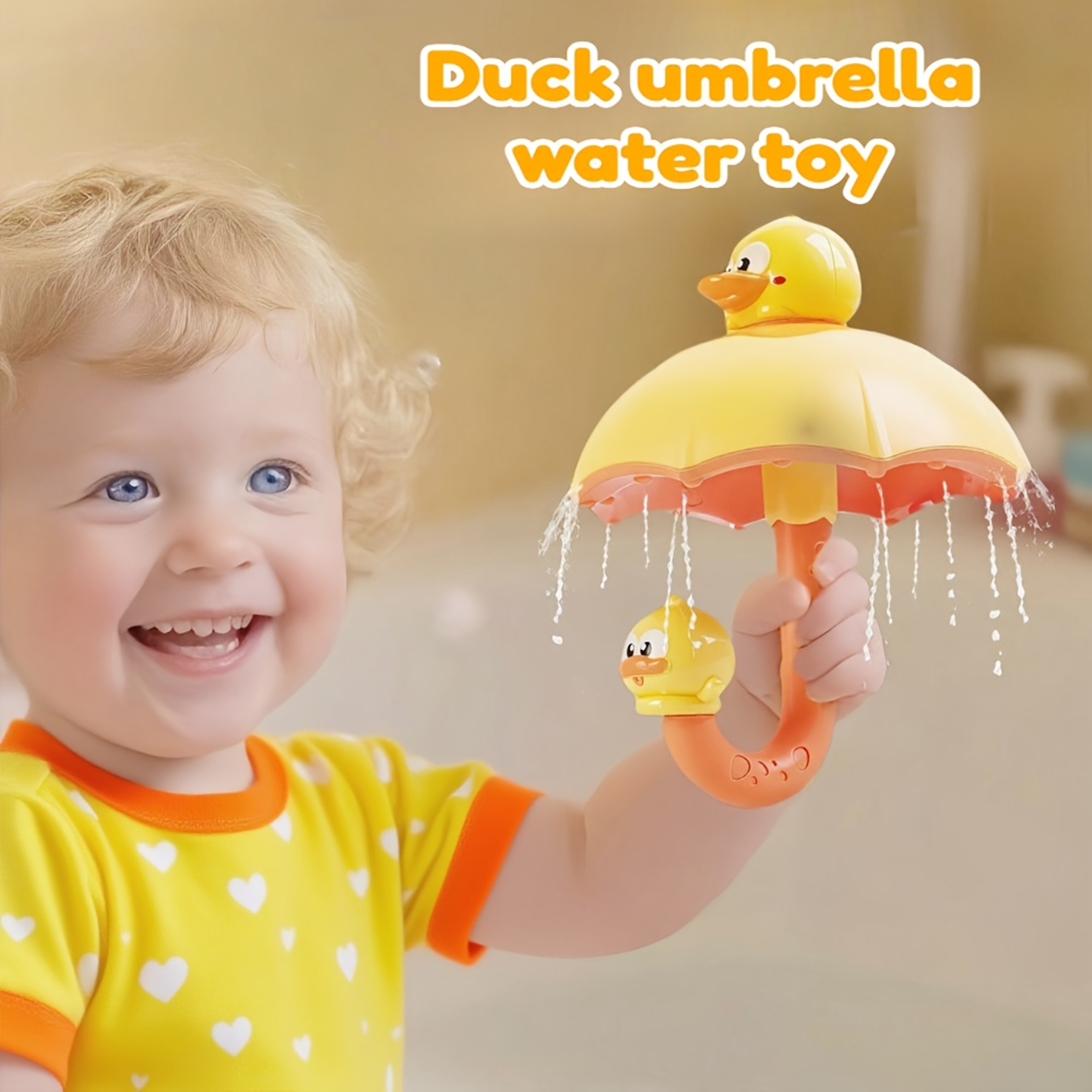Interactive Baby Bath Toy Duck Water Fountain with Umbrella for Toddlers – view 1