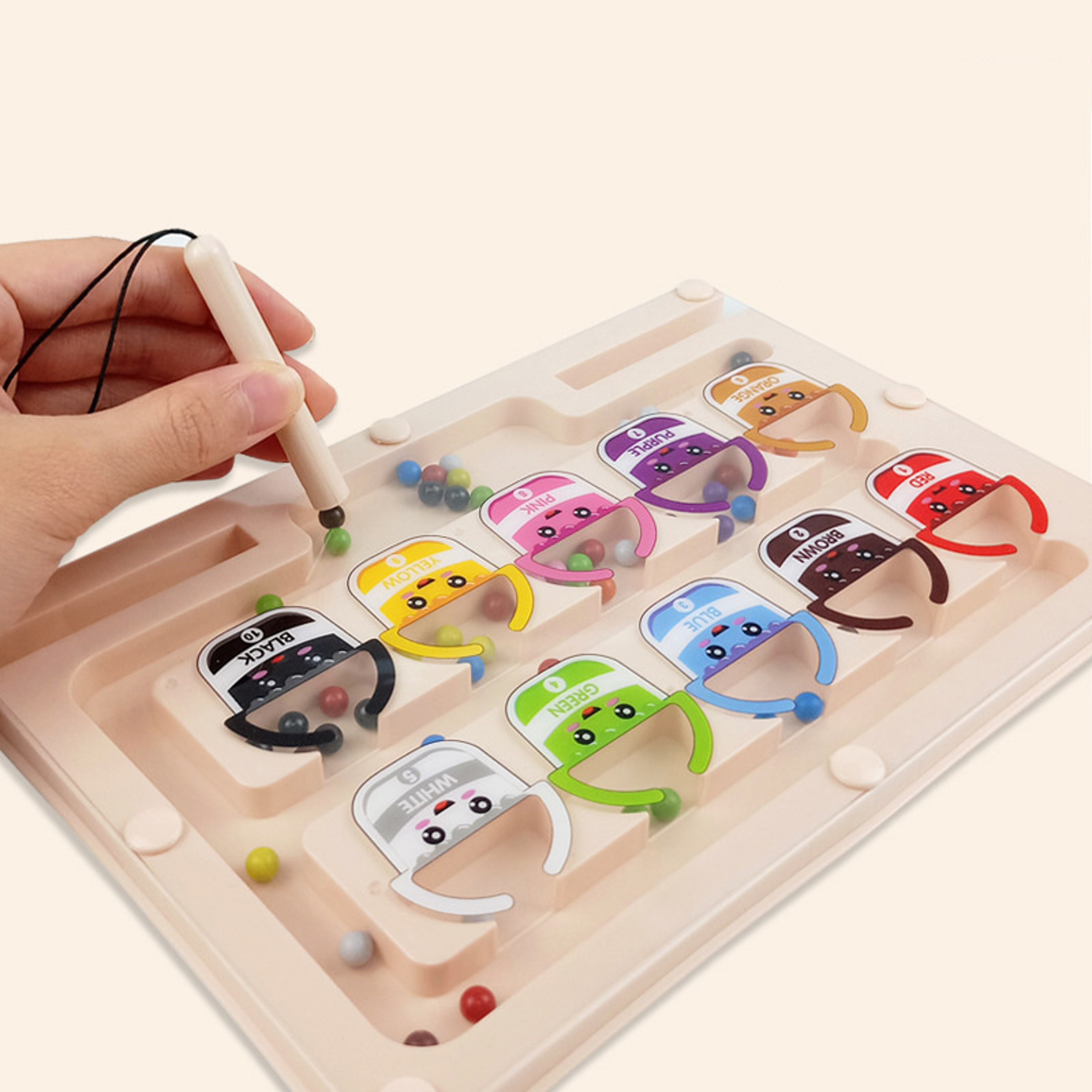 Montessori Magnetic Maze Color Sorting Toy for Kids Fine Motor Learning Game – view 4