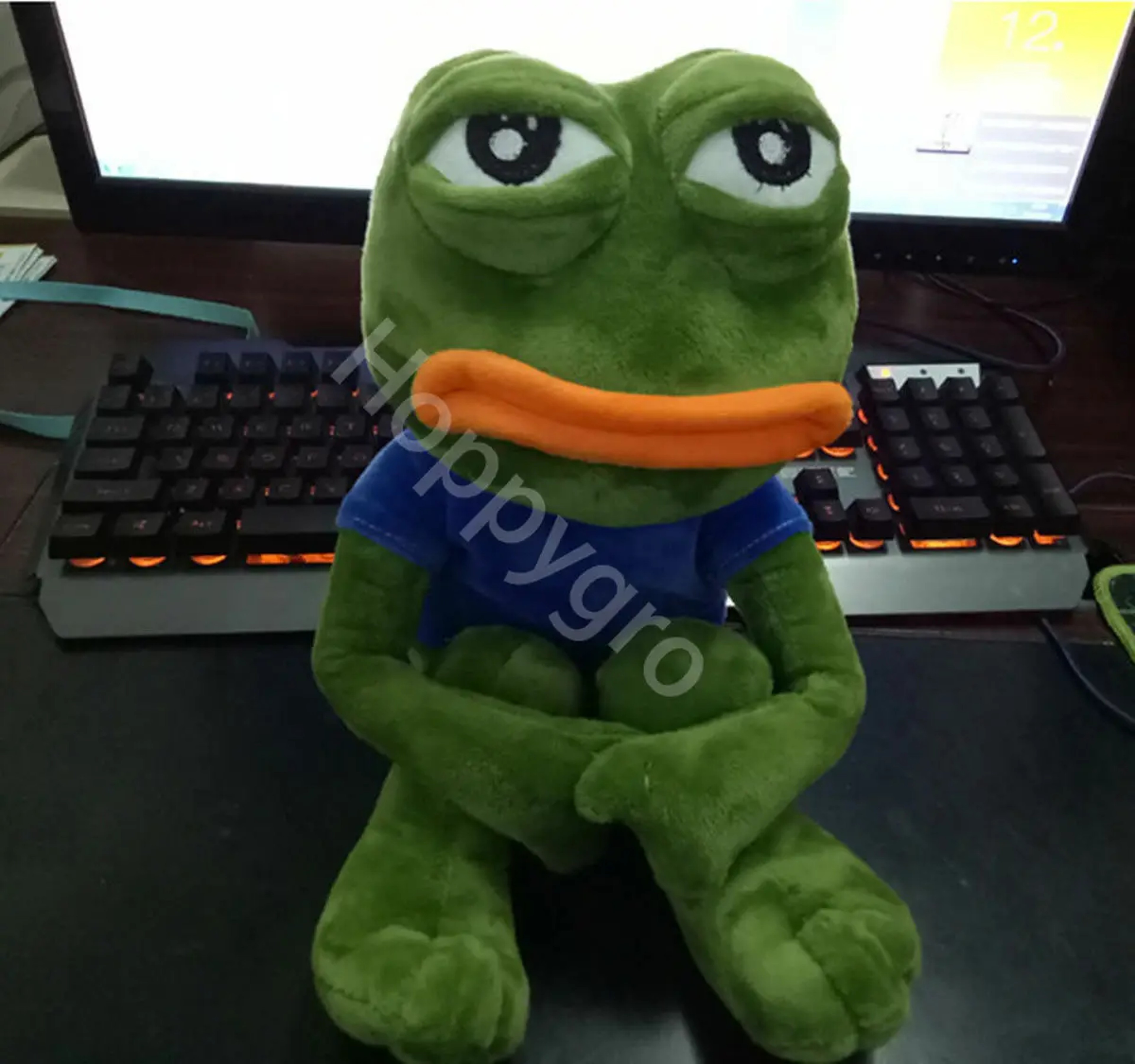 45cm Sad Frog Plush Pillow Soft Pepe Frog Stuffed Animal for Cozy Cuddles & Gifts – view 3
