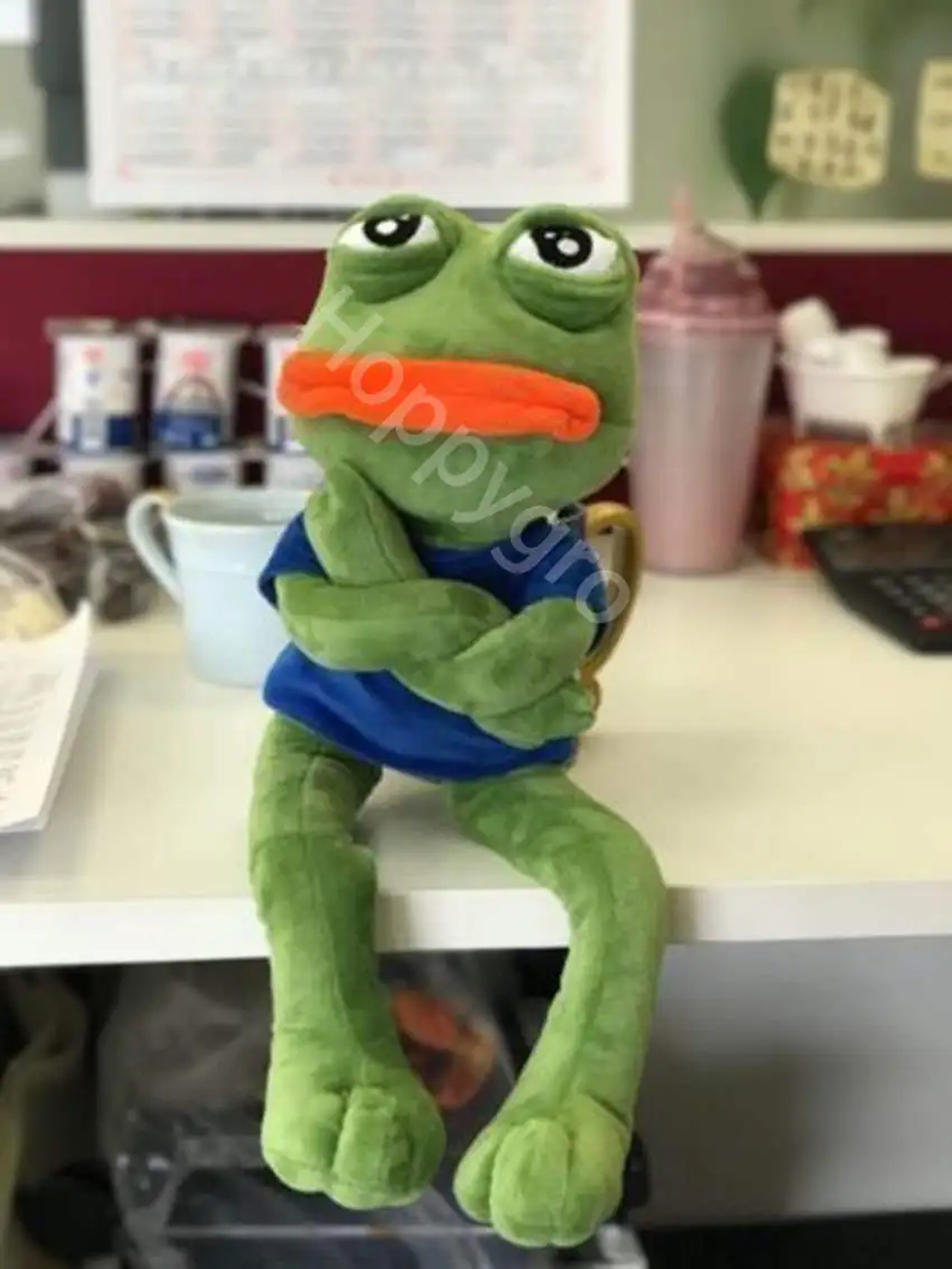 45cm Sad Frog Plush Pillow Soft Pepe Frog Stuffed Animal for Cozy Cuddles & Gifts – view 4