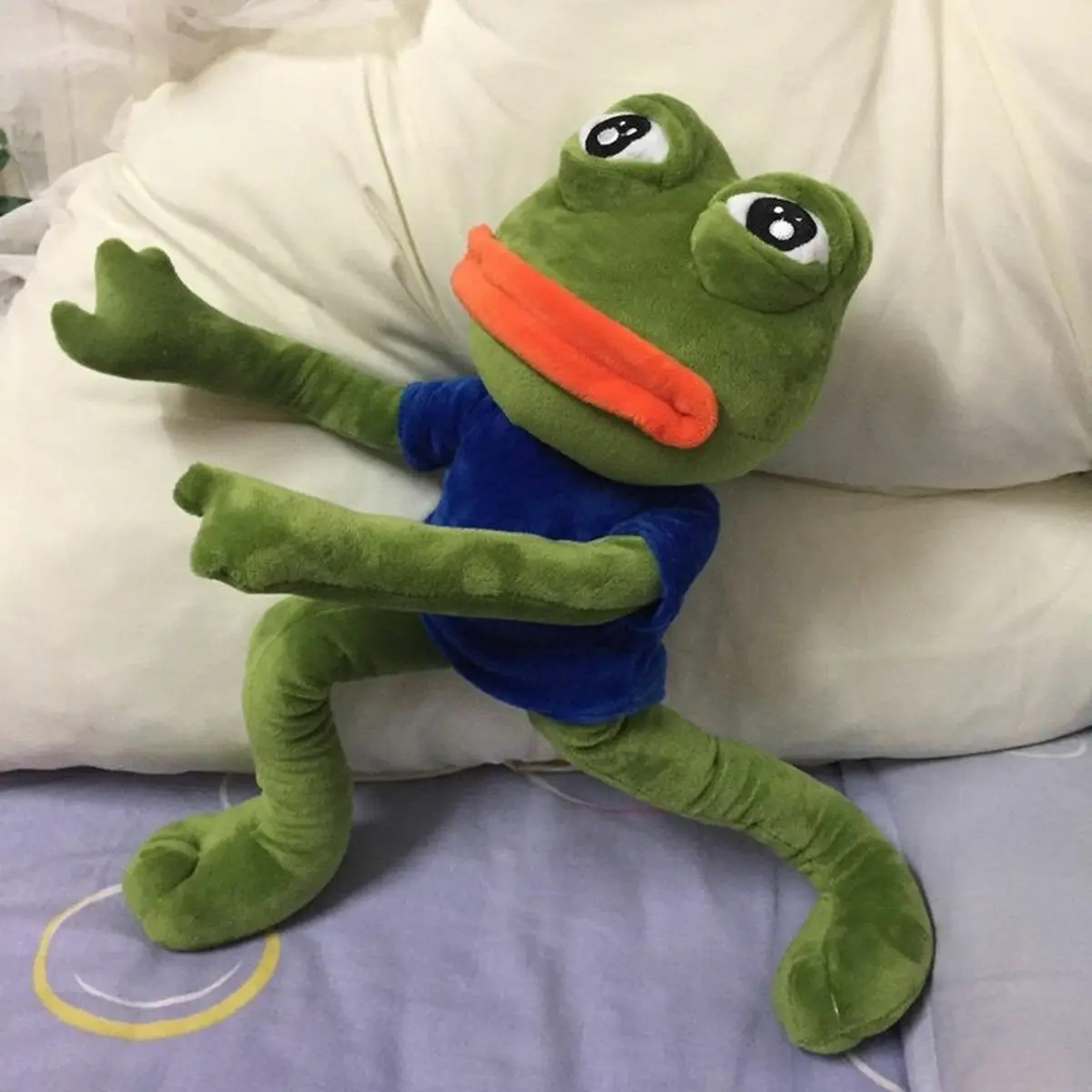 45cm Sad Frog Plush Pillow Soft Pepe Frog Stuffed Animal for Cozy Cuddles & Gifts – view 7