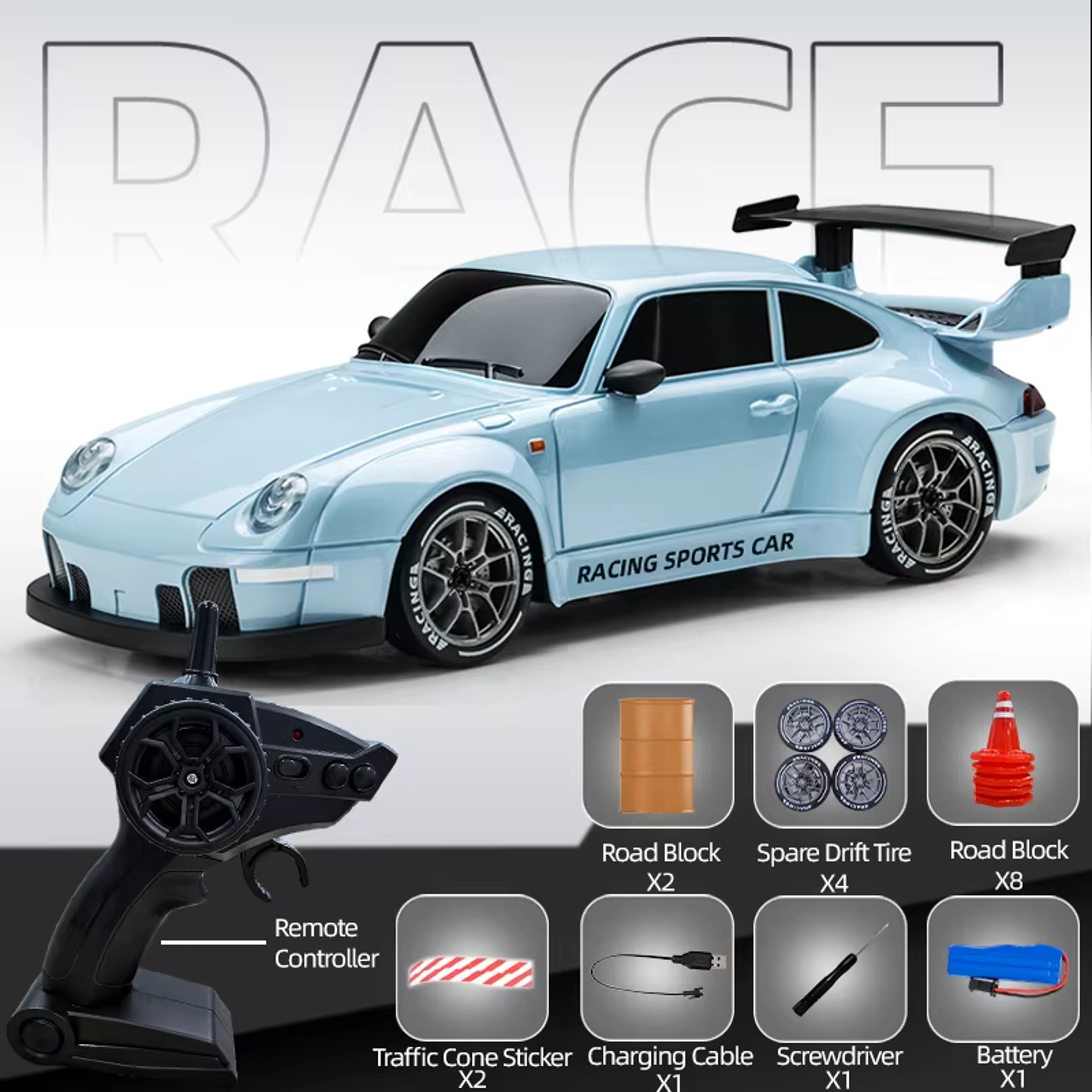 4WD RC Drift Car 20KM/h High Speed Remote Control Car with LED Lights for Kids & Adults – view 12