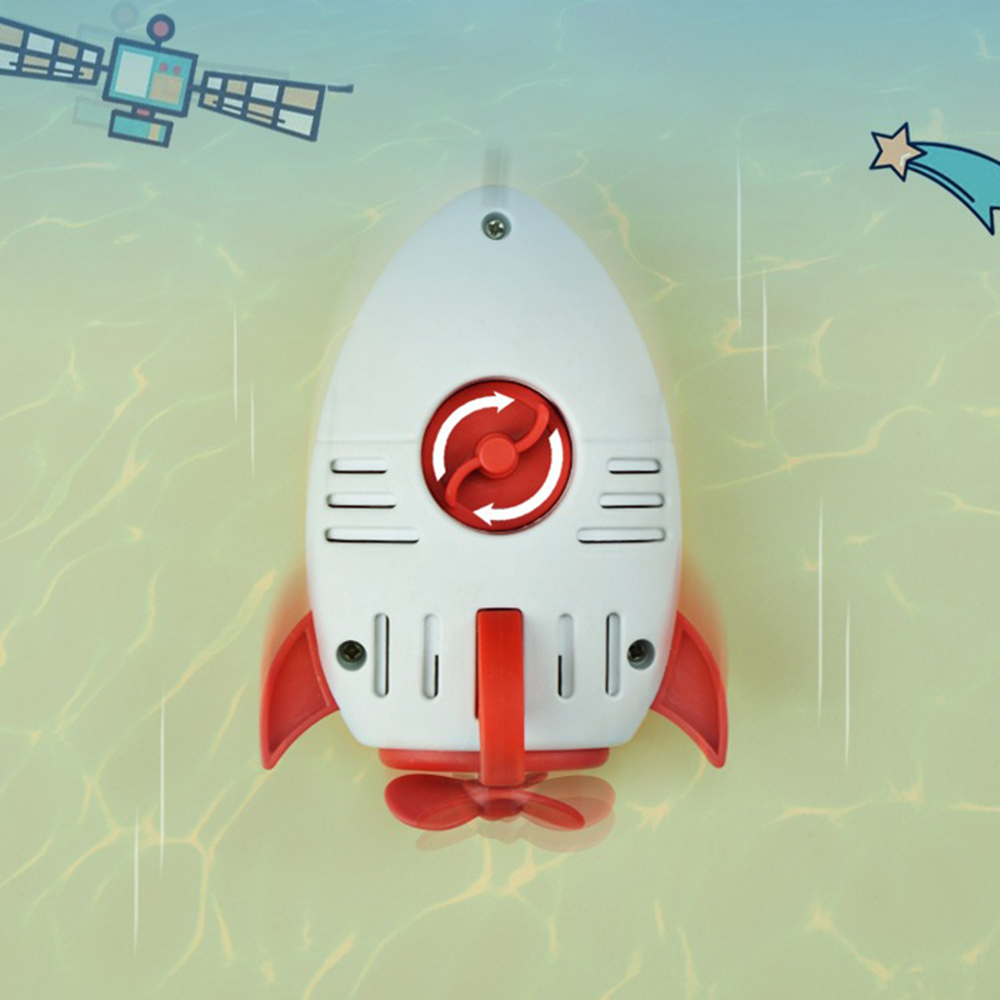Clockwork Water Rocket Toy Wind Up Bath Toy for Kids Fun Pool & Bathtub Play – view 5