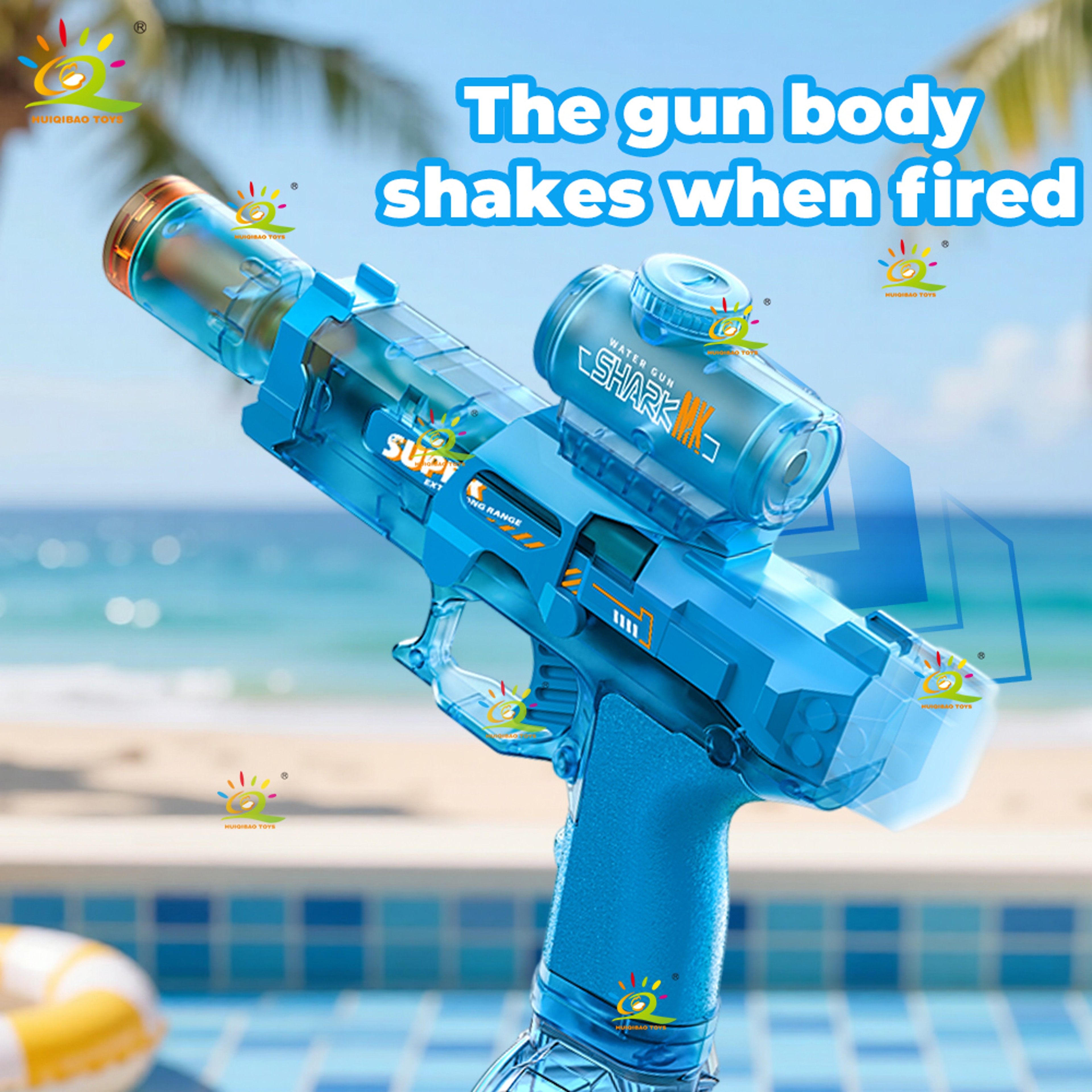 Electric Water Gun with LED Flashlight Automatic Water Blaster for Long Range Summer Fun – view 4