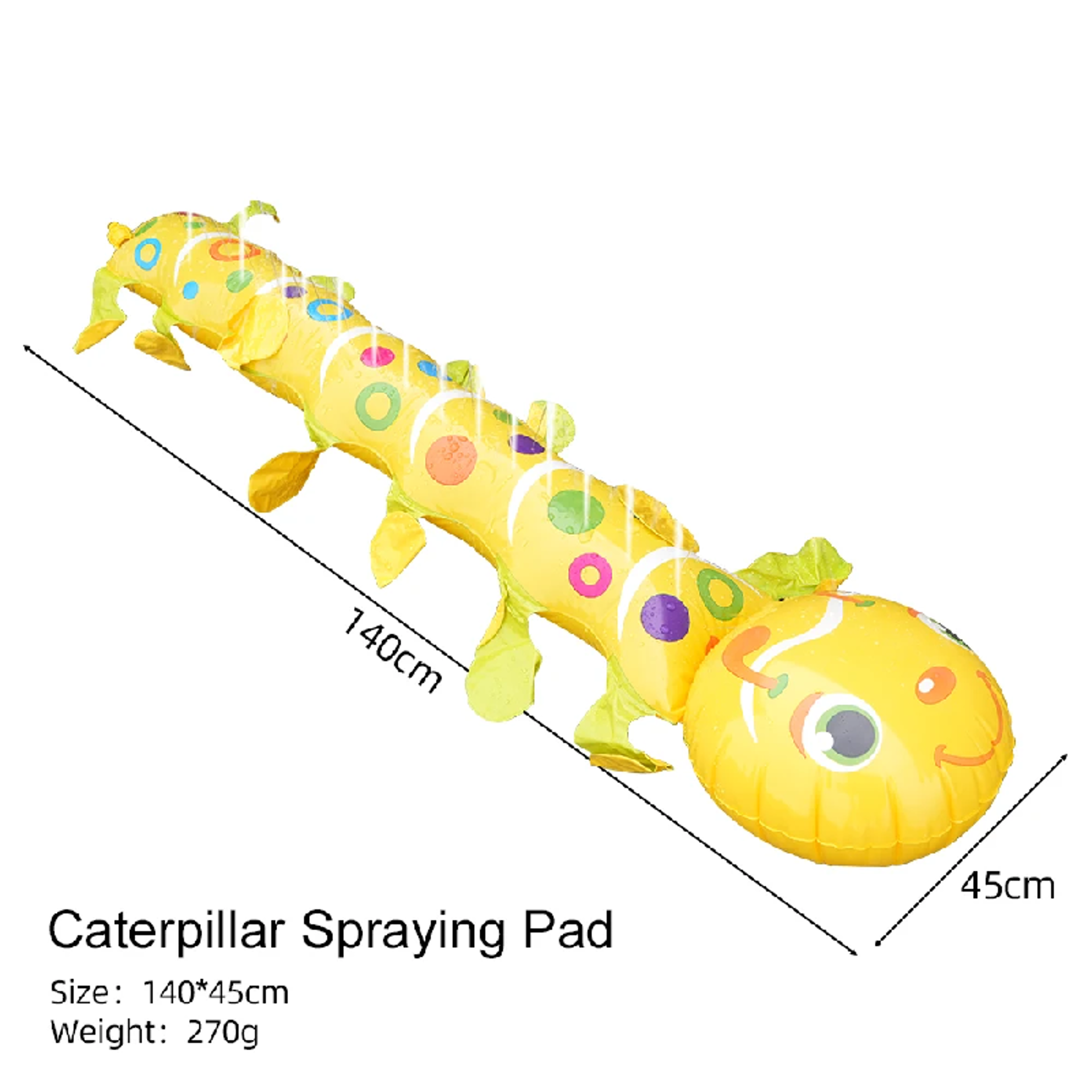Caterpillar Sprinkler Splash Pad for Kids Inflatable Water Play Mat Outdoor Summer Backyard Fun – view 5