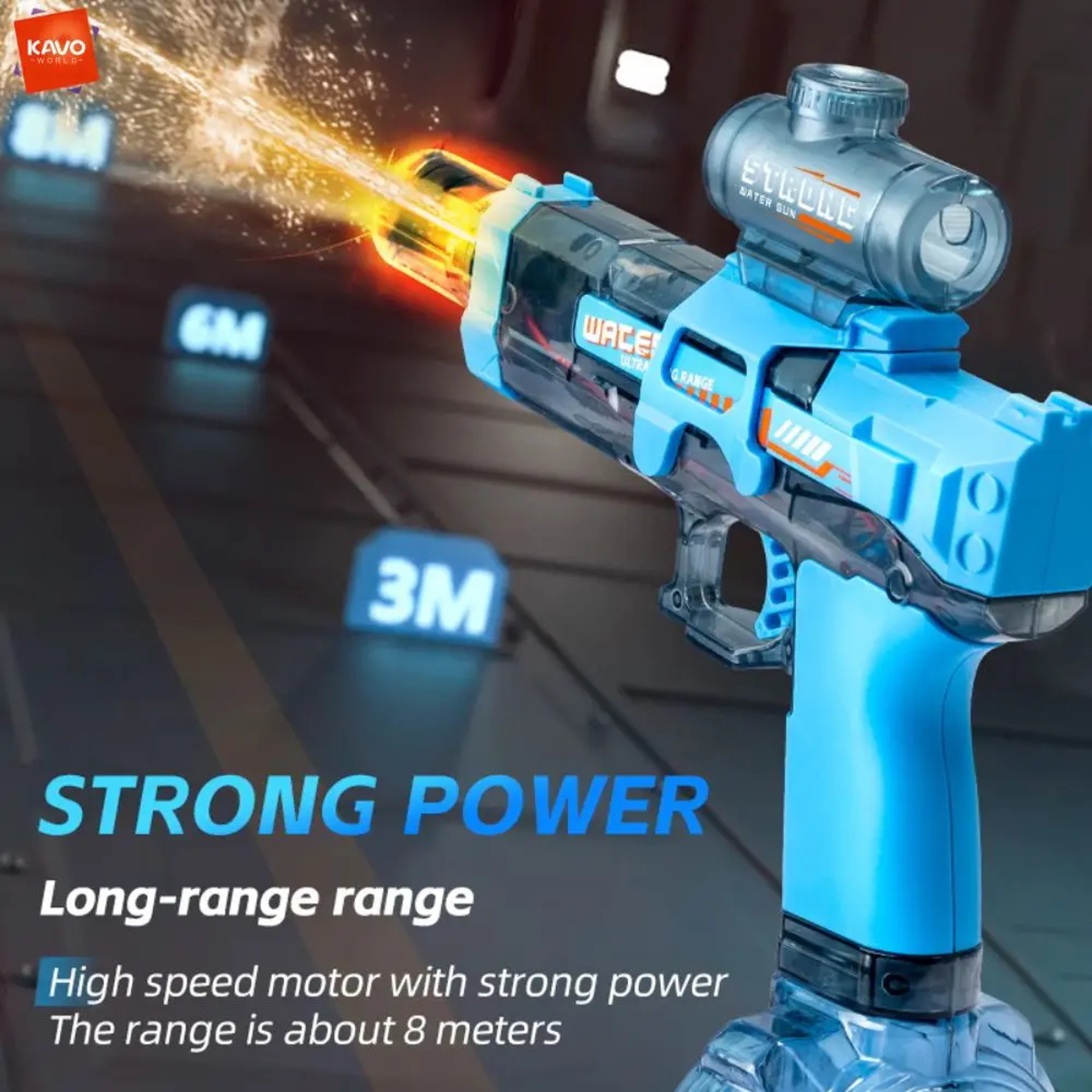Electric Water Gun Rechargeable Automatic Water Blaster with LED Lights for Summer Fun – view 2