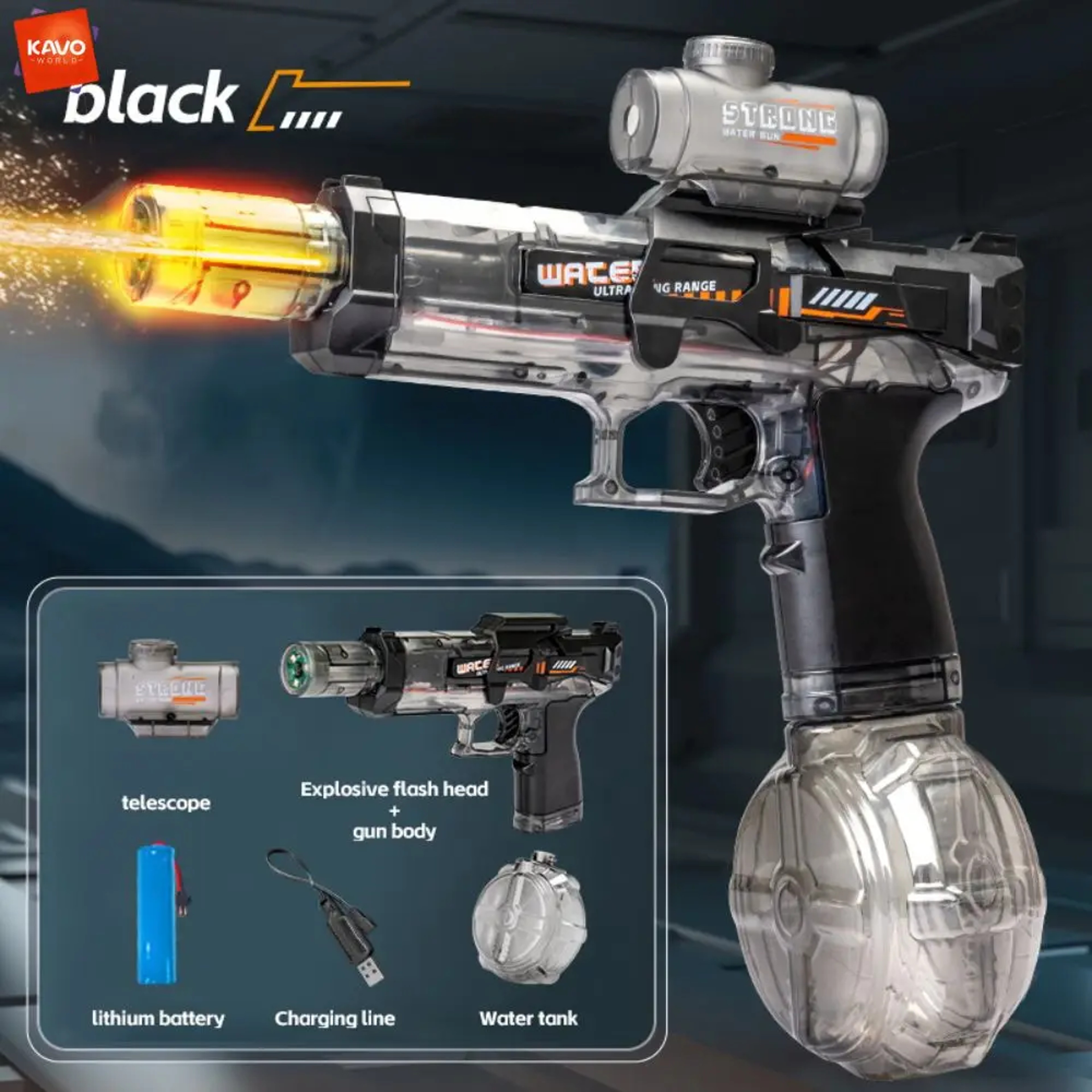 Electric Water Gun Rechargeable Automatic Water Blaster with LED Lights for Summer Fun – view 7