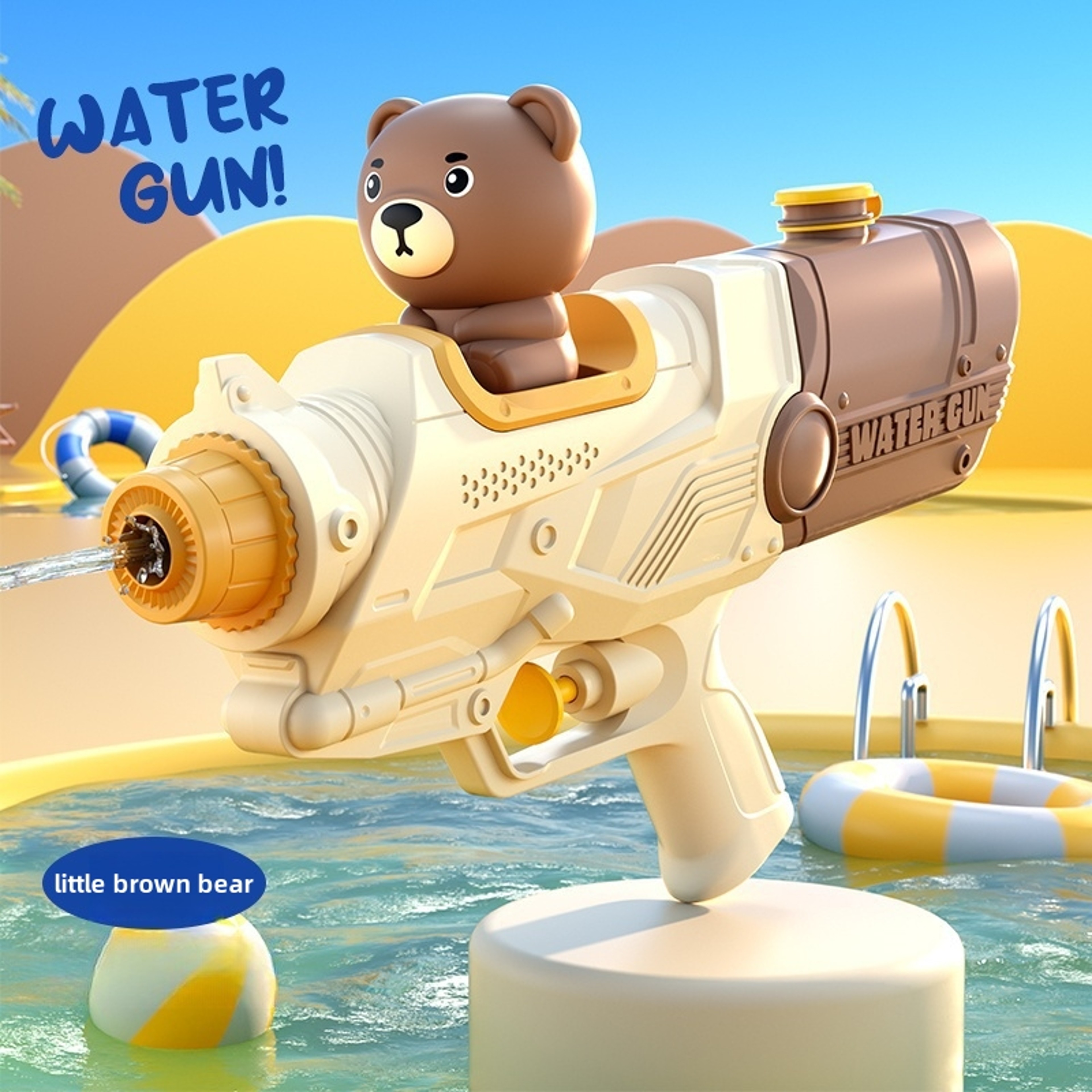 Cute Cartoon Kids Water Gun for Summer Beach Fun | Duck & Bear Cartoon Water Gun Toy – view 2