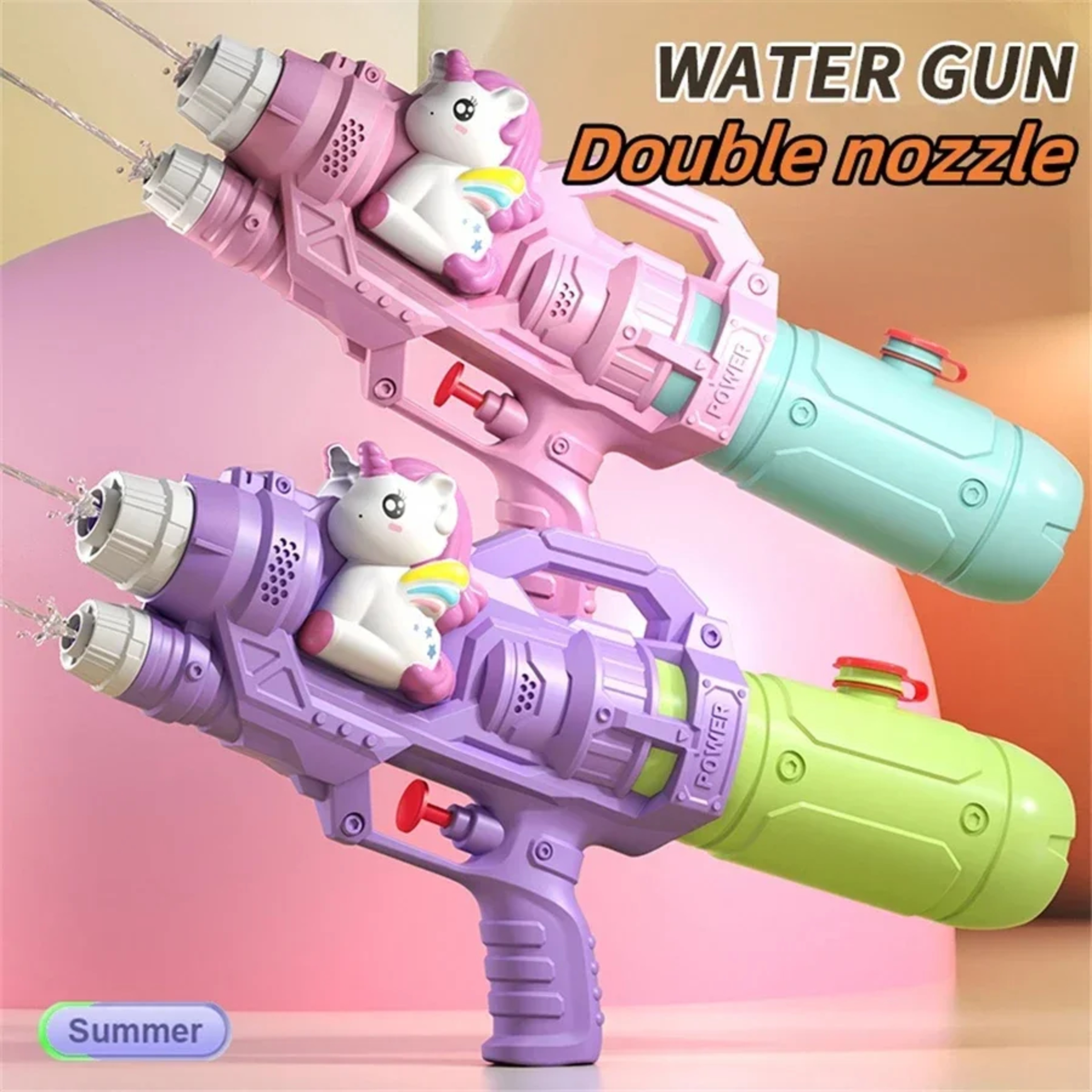 Cartoon Kids Water Gun Double Nozzle Water Spray Toy for Summer Pool & Outdoor Fun – view 1