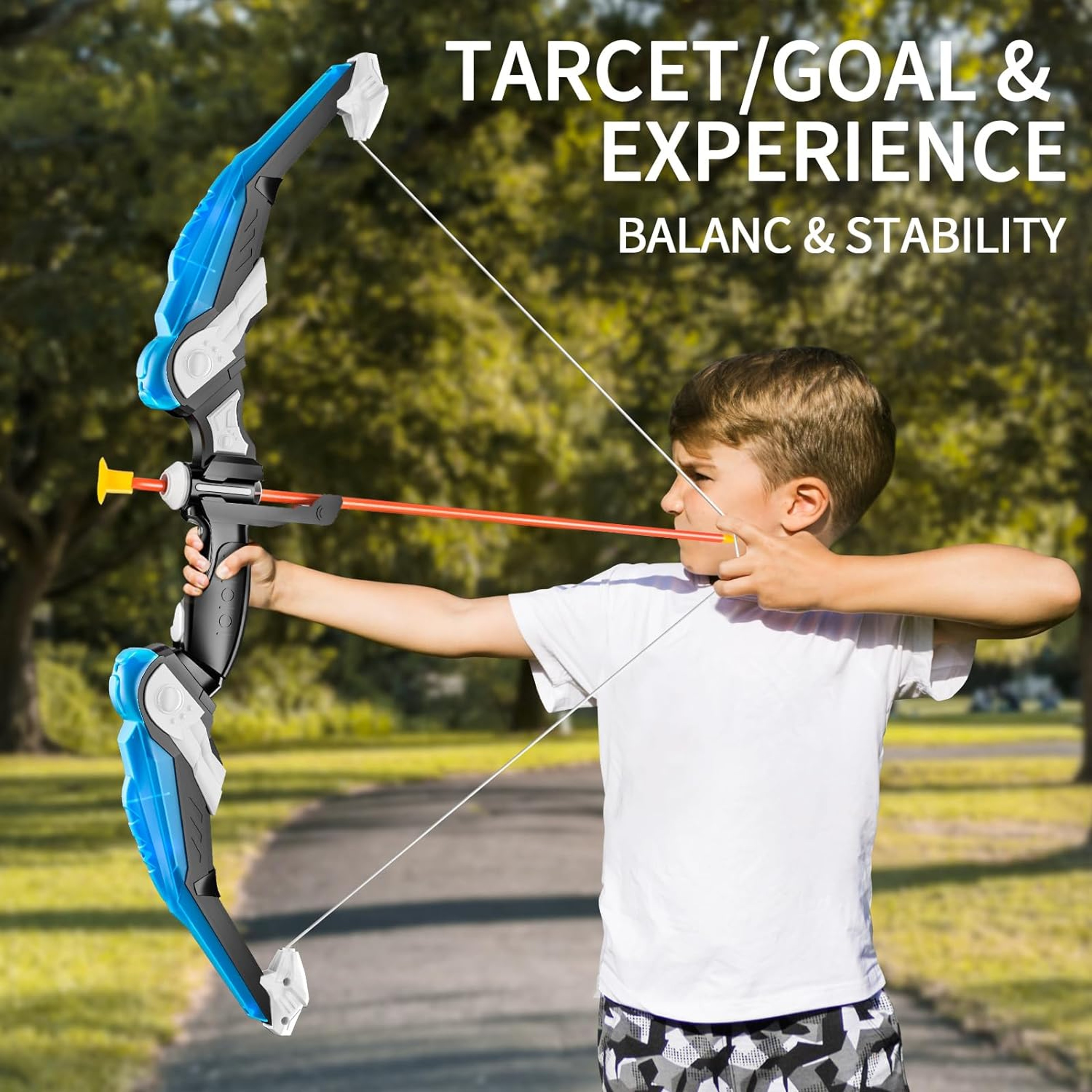 LED Kids Bow And Arrow Set With Target 10 Suction Cup Arrows  Quiver Archery Toy For Boys And Girls 2