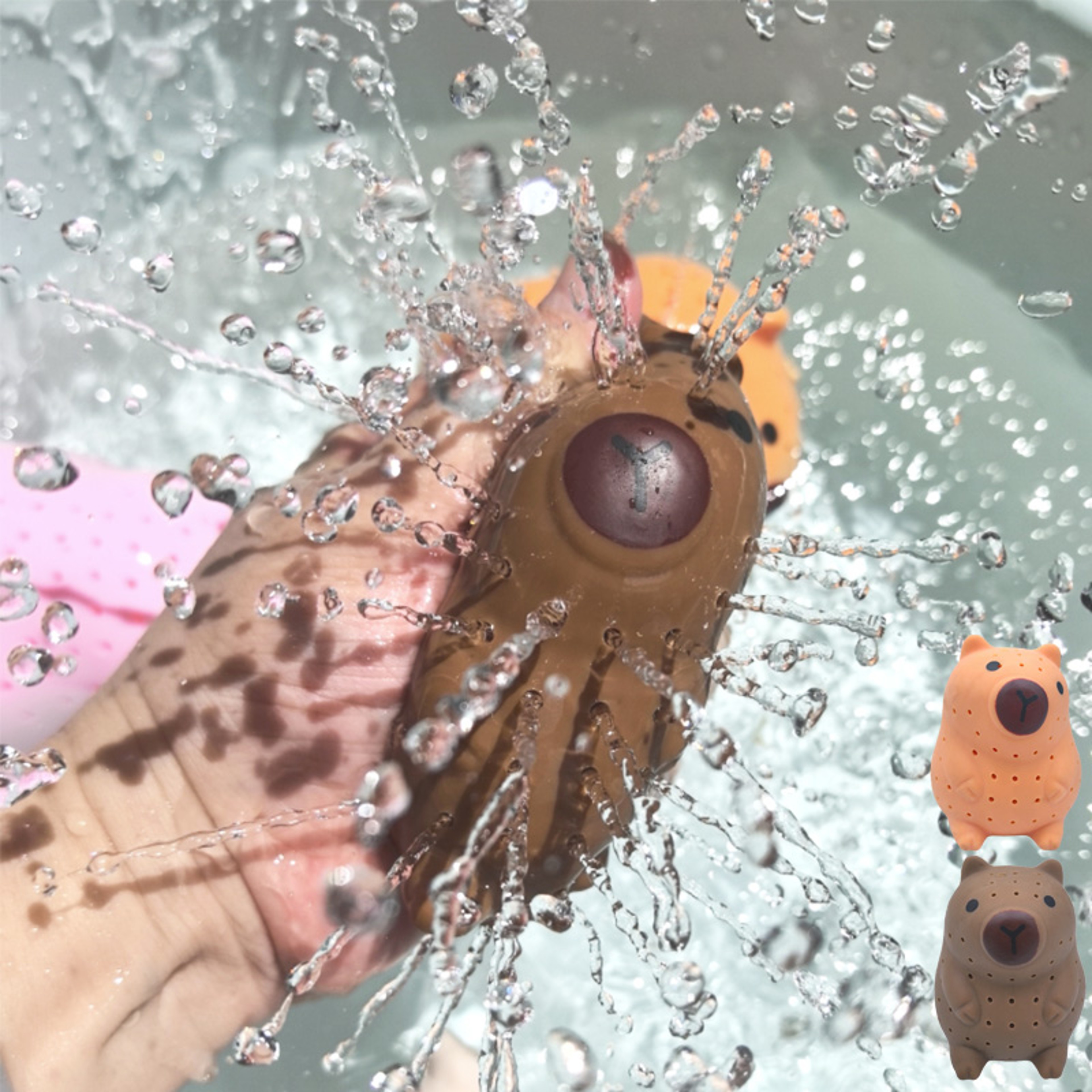 Capybara Bath Sponge Water Squeeze Toy For Kids Fun Sensory Baby Bath Toys 0