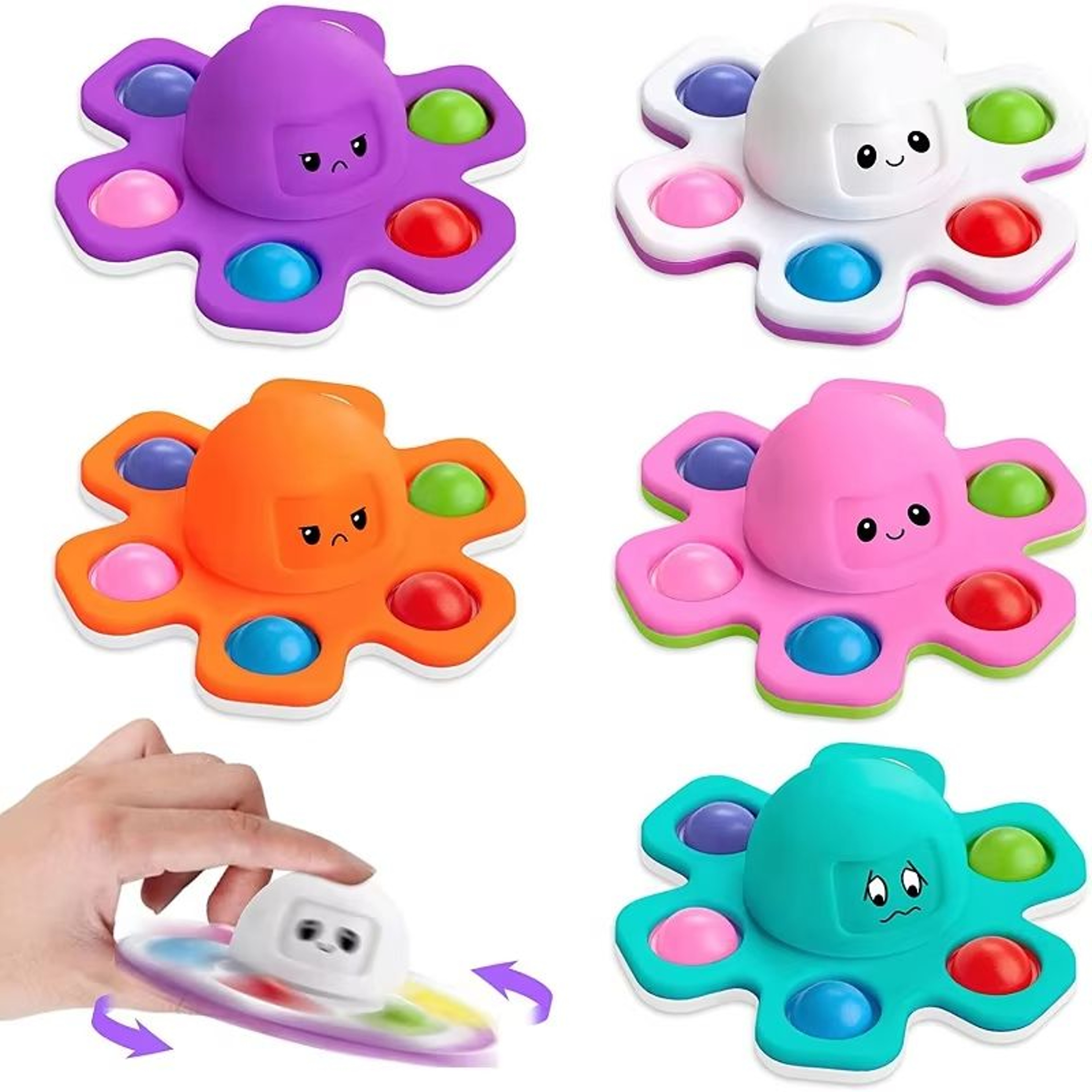 Face-Changing Fidget Spinner Push Bubble Sensory Toy for Stress Relief & Fun – view 5