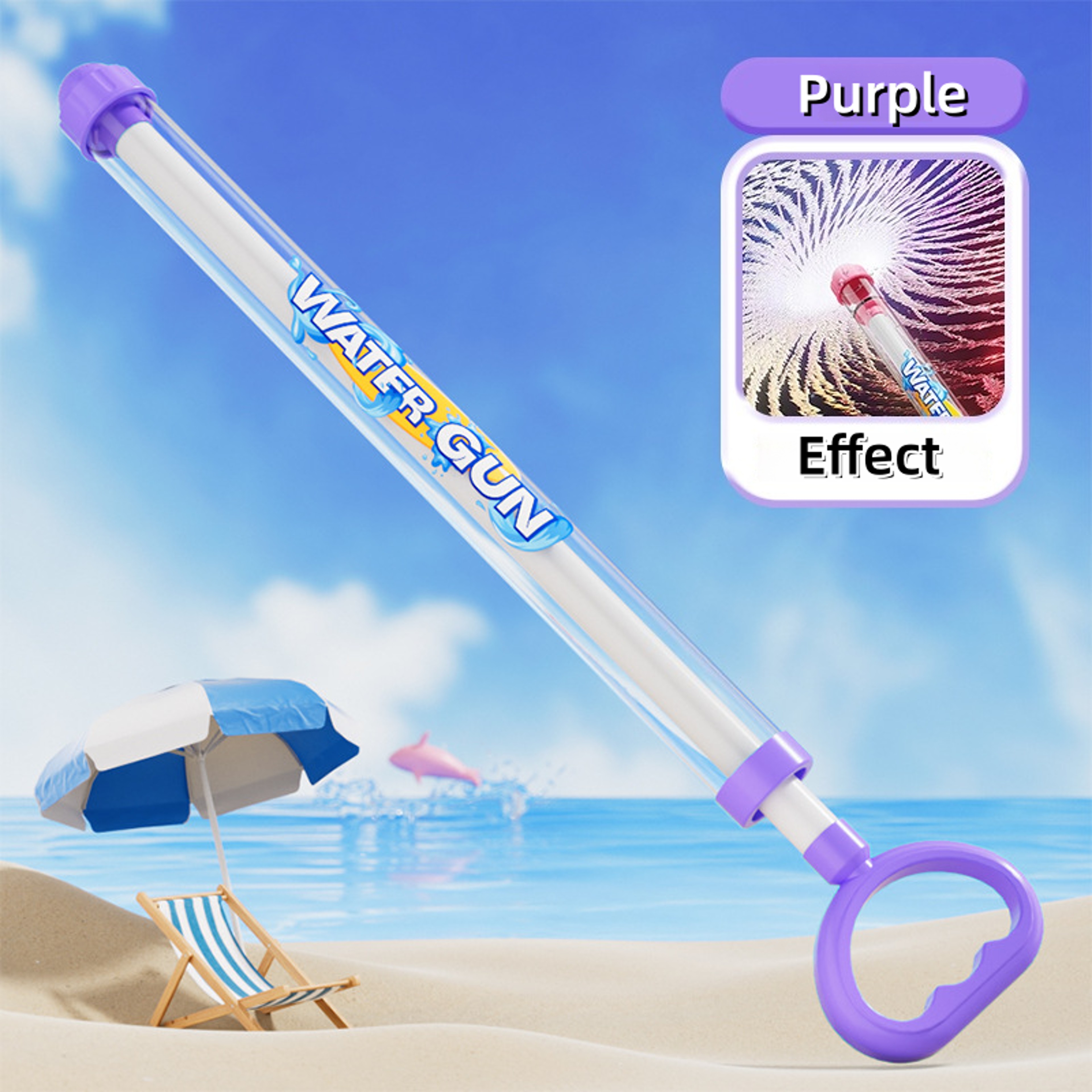 Mist Spray Kids Water Gun Pull Action Water Squirt Toy for Beach Pool Summer Fun – view 8